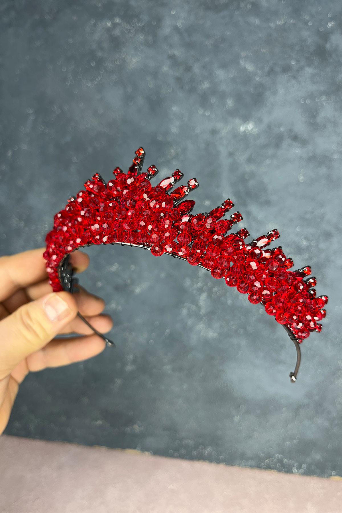 Edis Boncuk İşlemeli Gelin Kına Tacı