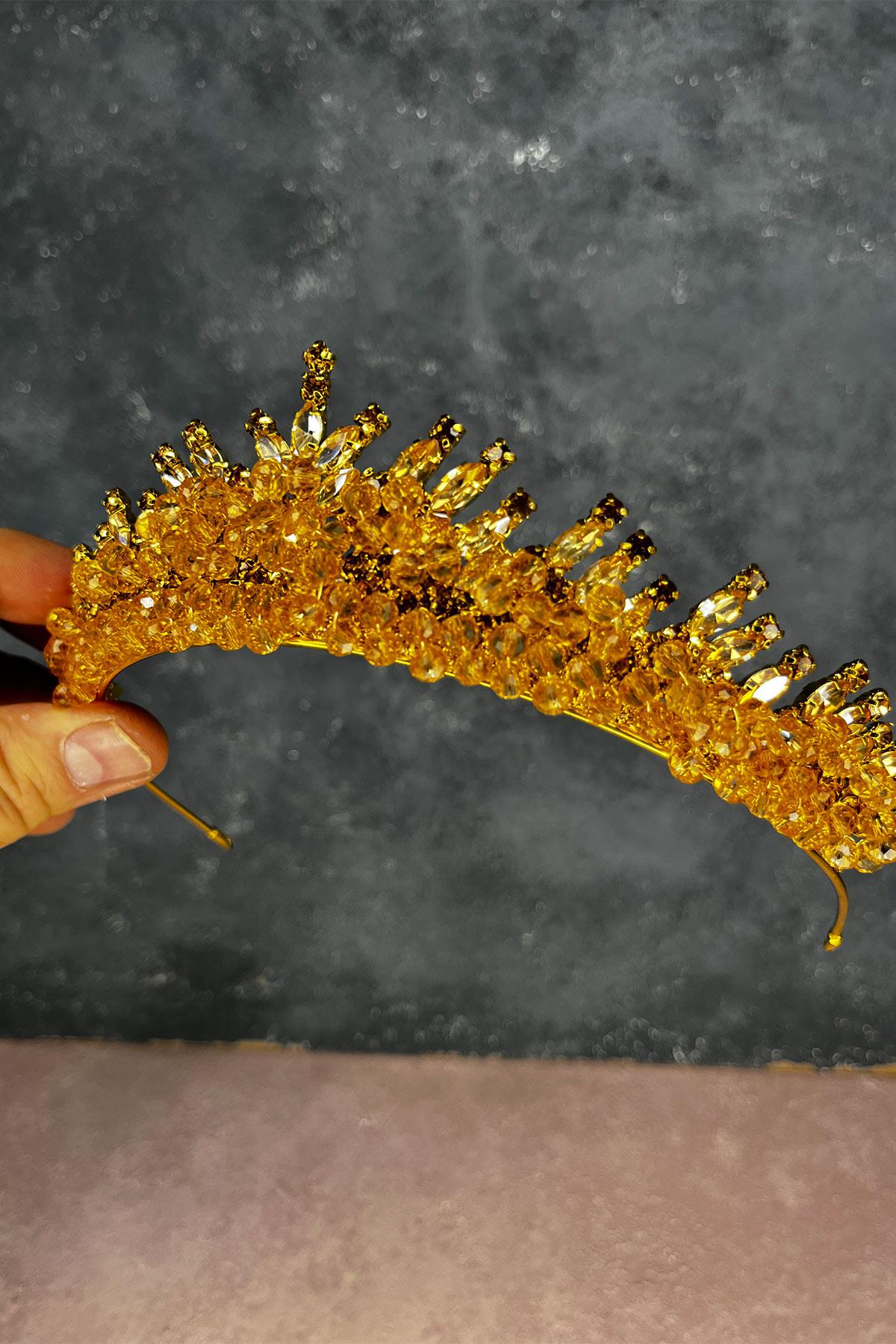 Edis Boncuk İşlemeli Gelin Kına Tacı