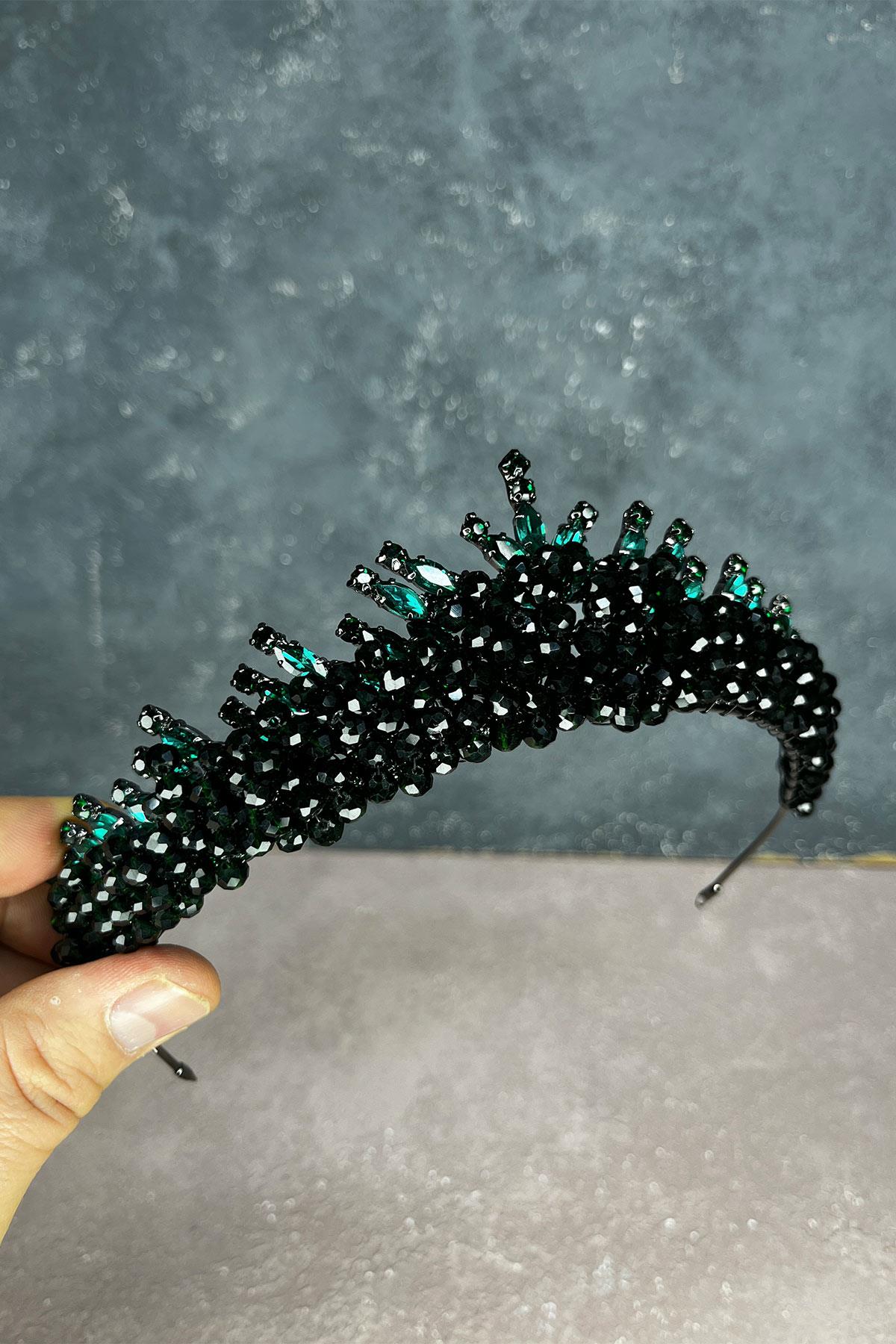 Edis Boncuk İşlemeli Gelin Kına Tacı