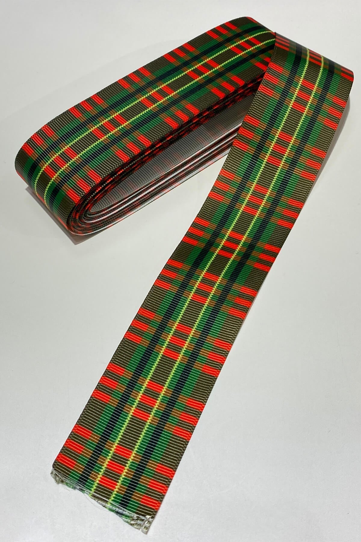 Plaid Printed Christmas Ribbon 4 cm 10 m Green