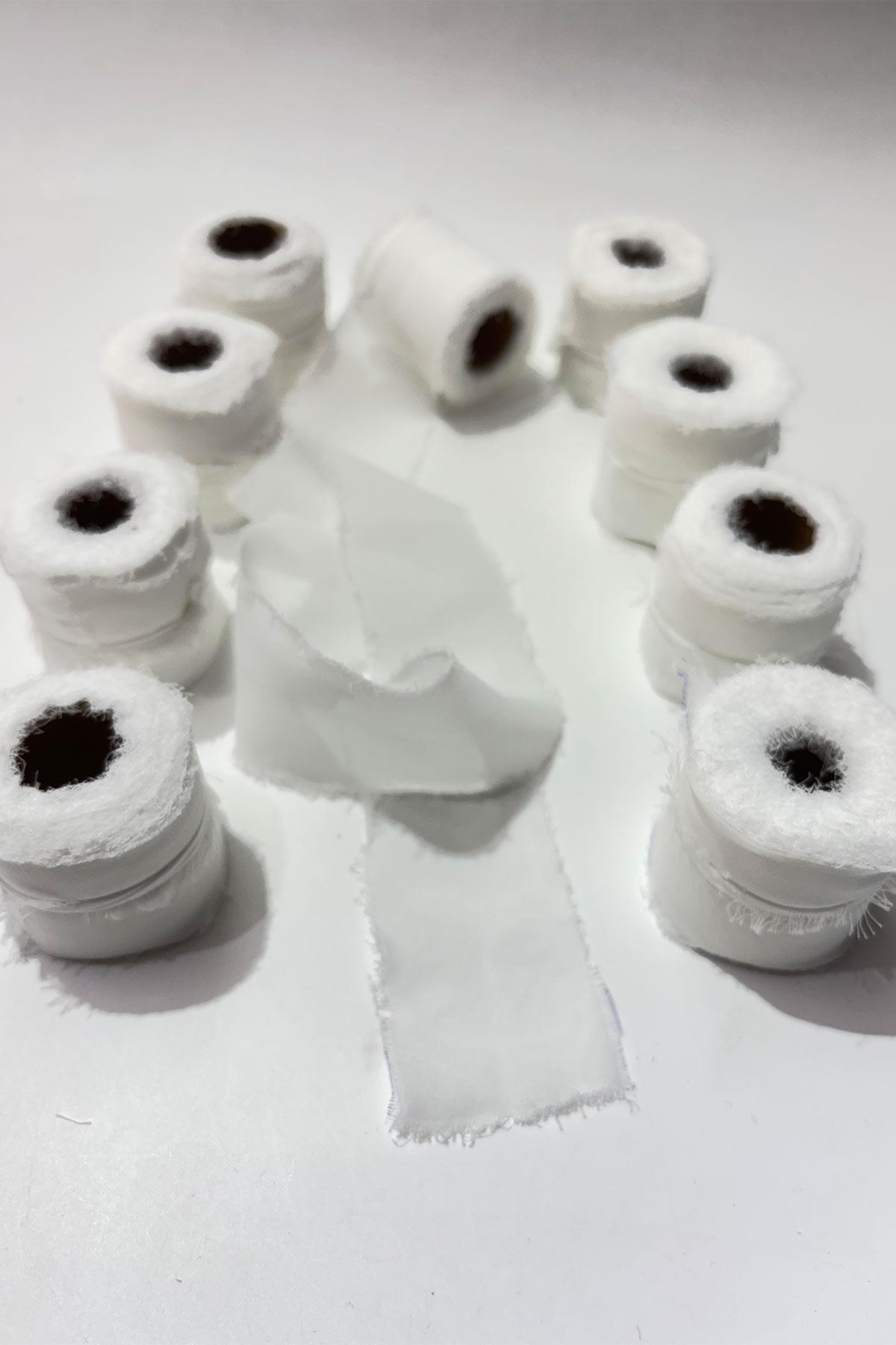 Ekru Yıtrmaç Şifon Kurdele 4 cm Eni 4,5 Mt 1 Top