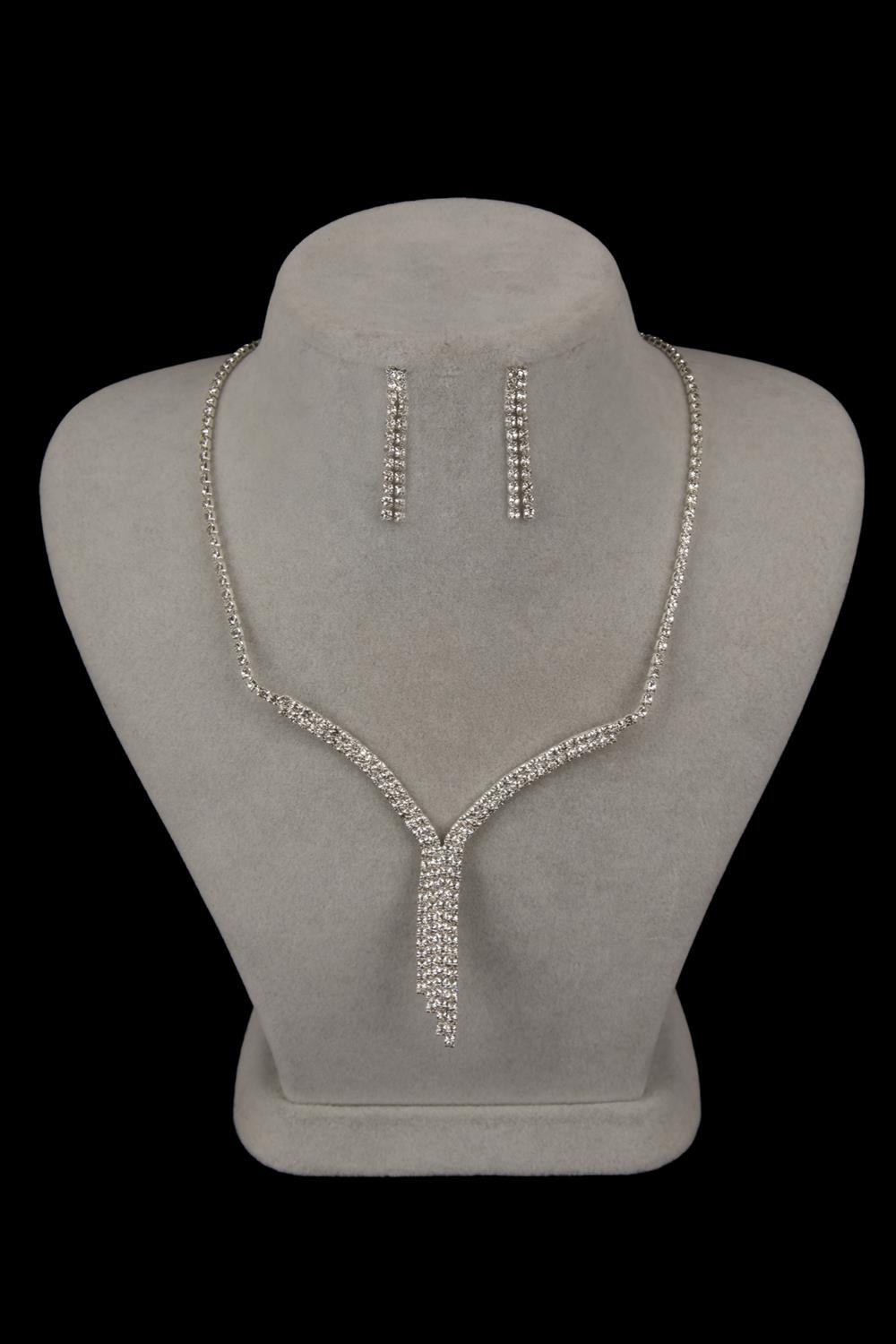 Ela Su Yolu Crystal Stone Evening Dress Necklace and Earring Set