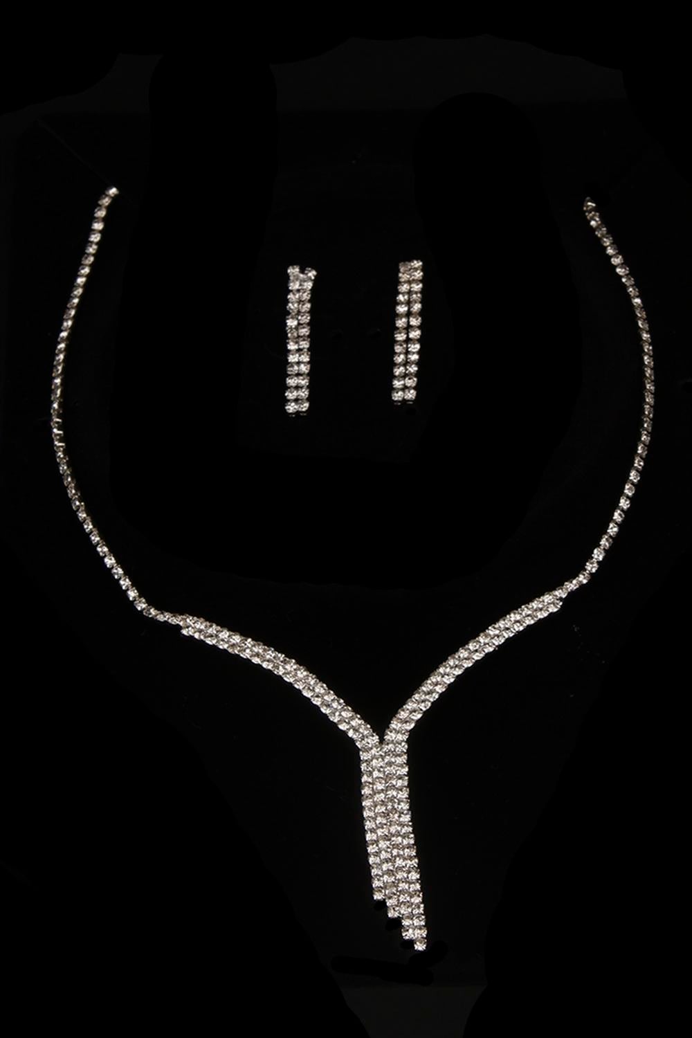 Ela Su Yolu Crystal Stone Evening Dress Necklace and Earring Set