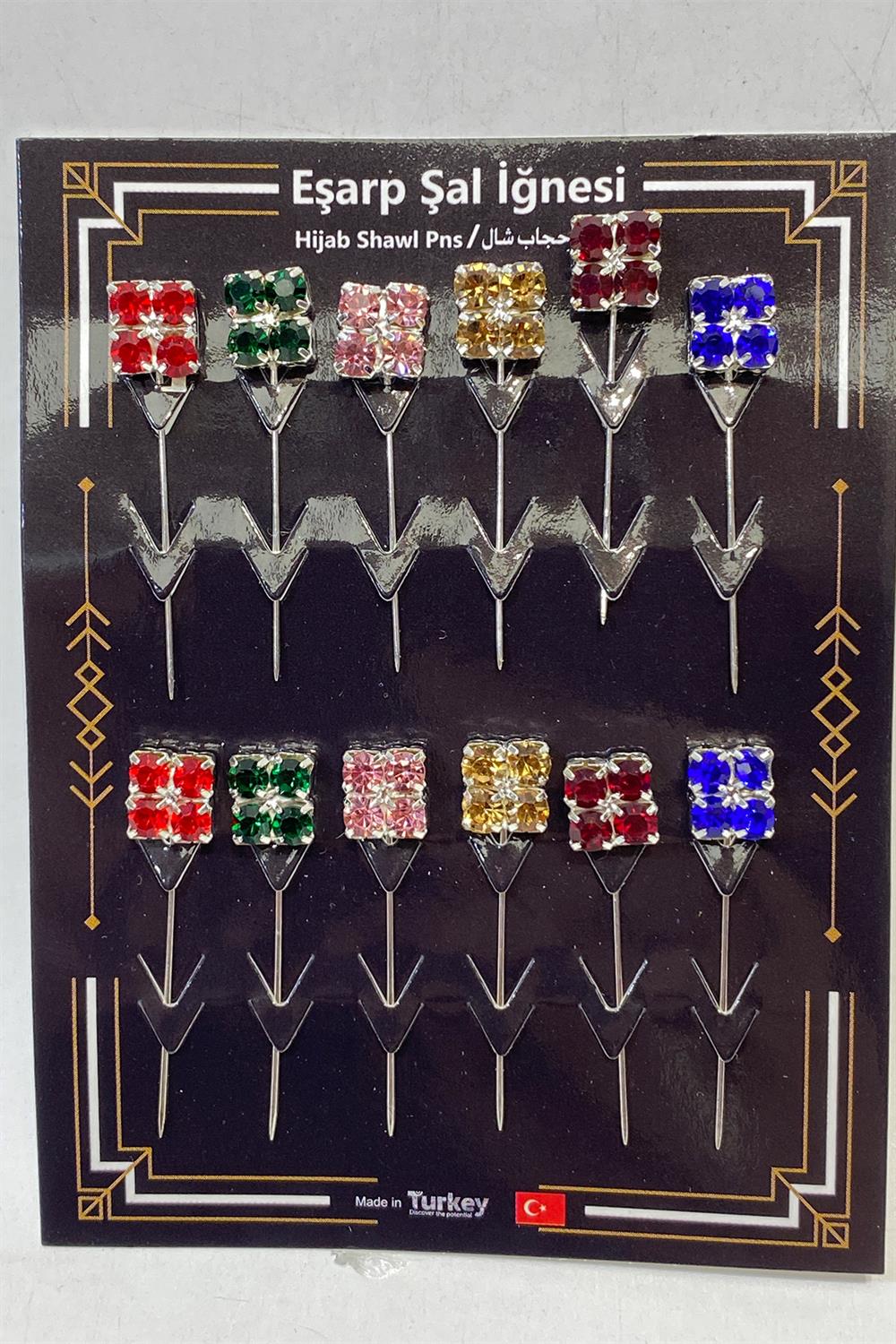 Scarf Needle Stone Clip 12 Pieces