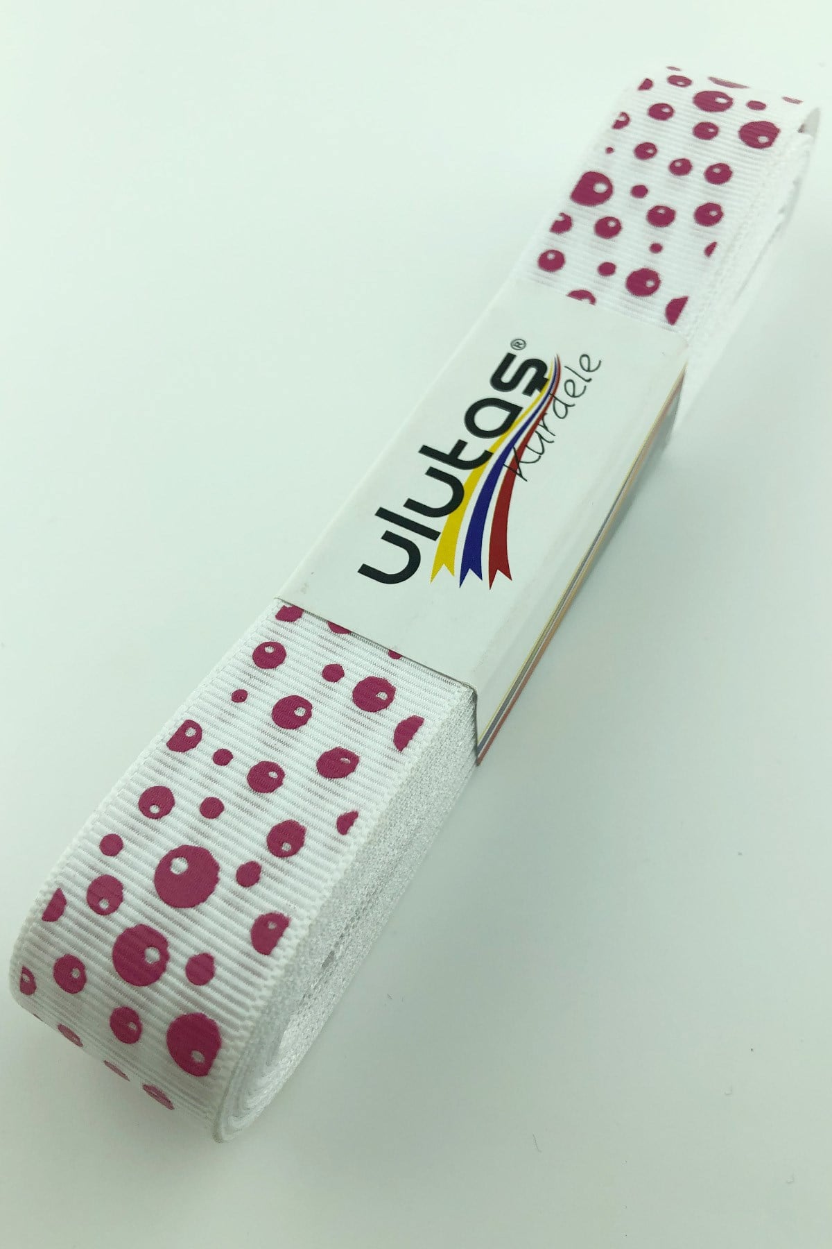 Fuchsia Polka Dot Print Grosgrain Ribbon 2.5 cm