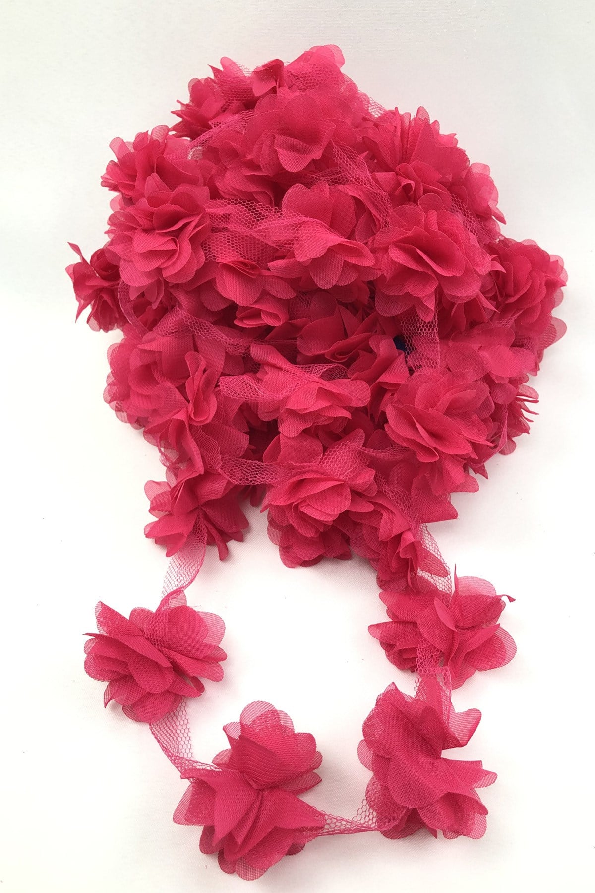 Fuchsia Color Laser Cut Tulle Flower