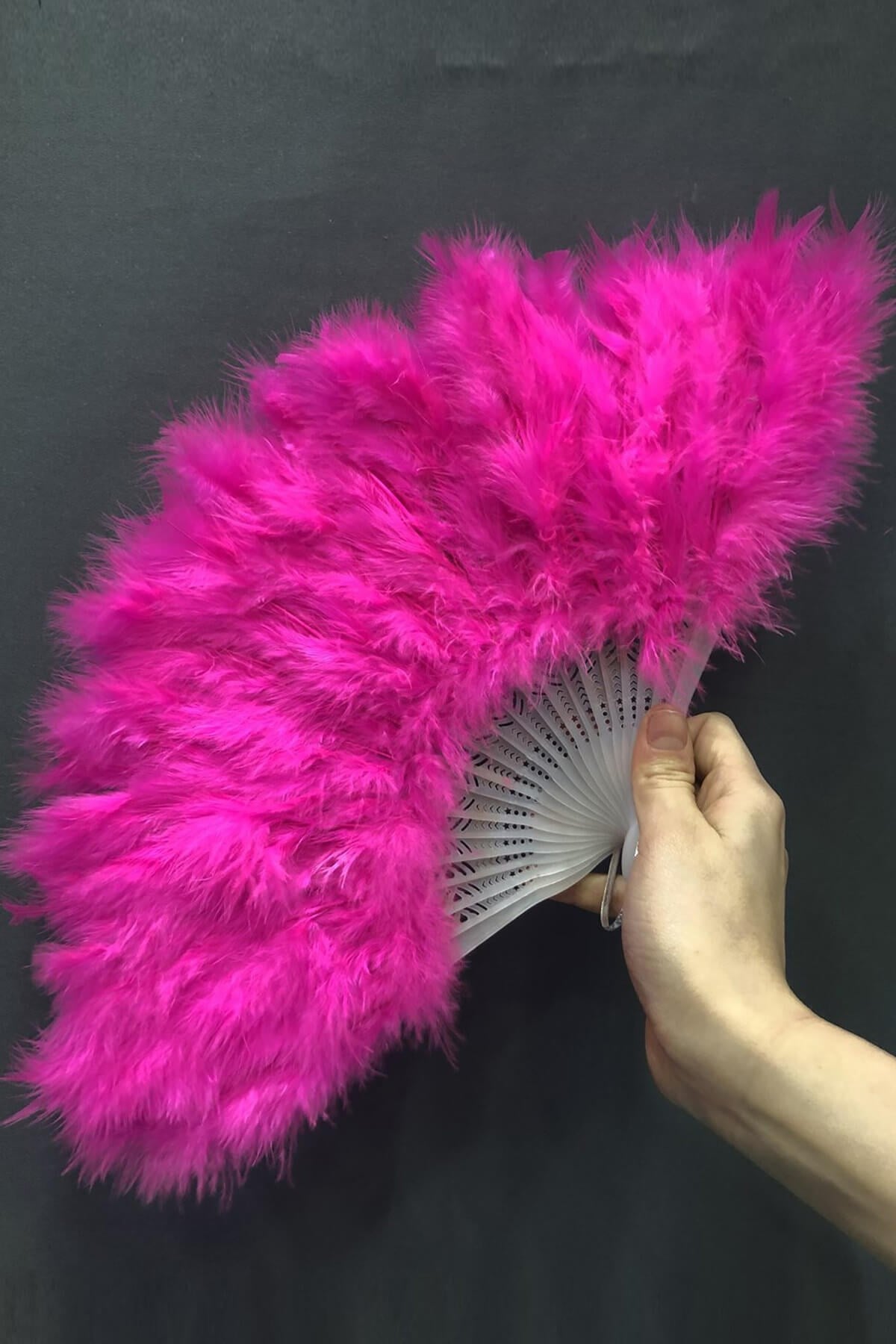 Fuchsia Feather Bridal Fan