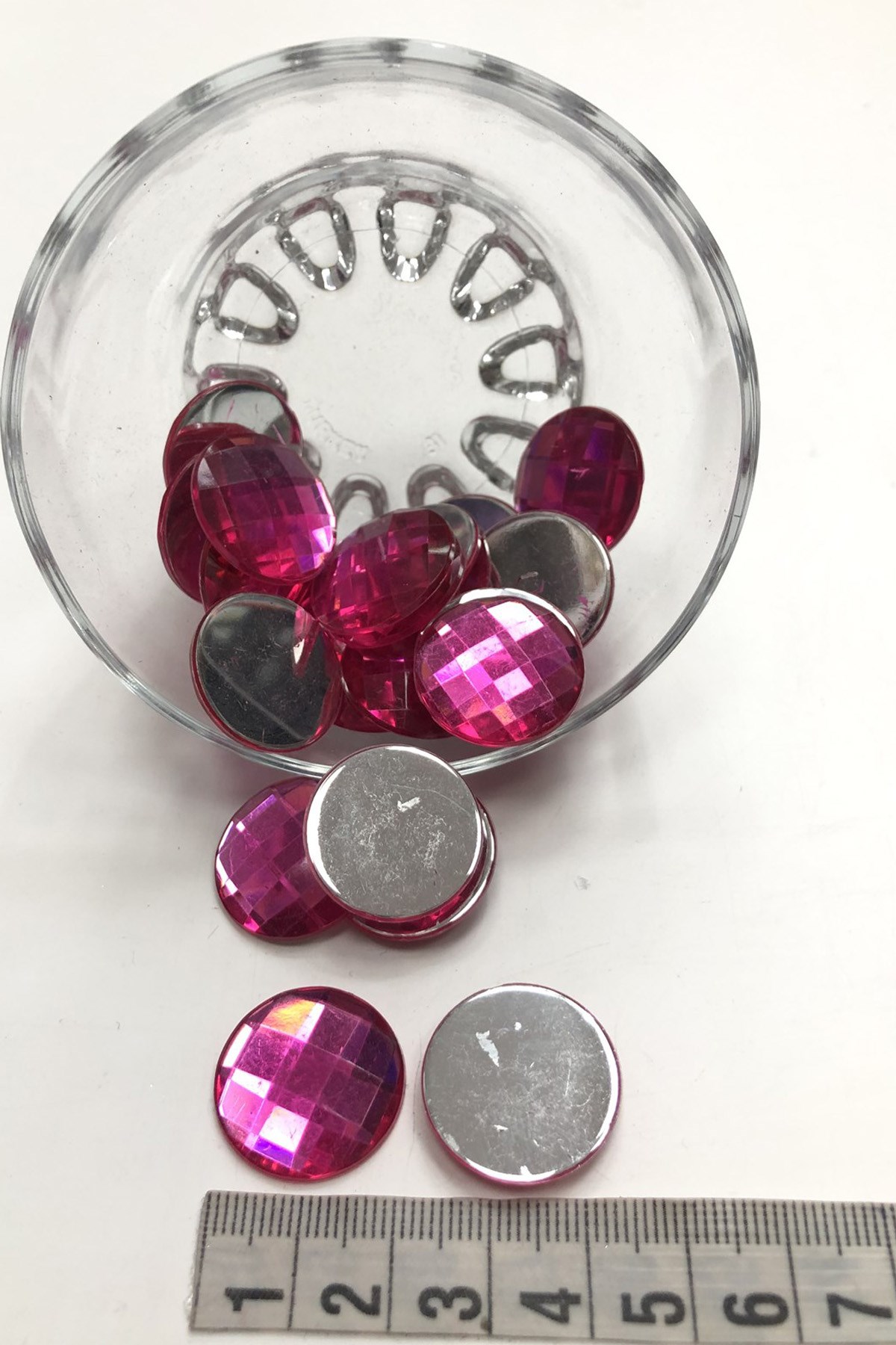 Fuchsia Round Adhesive Stud Stone 10 pcs