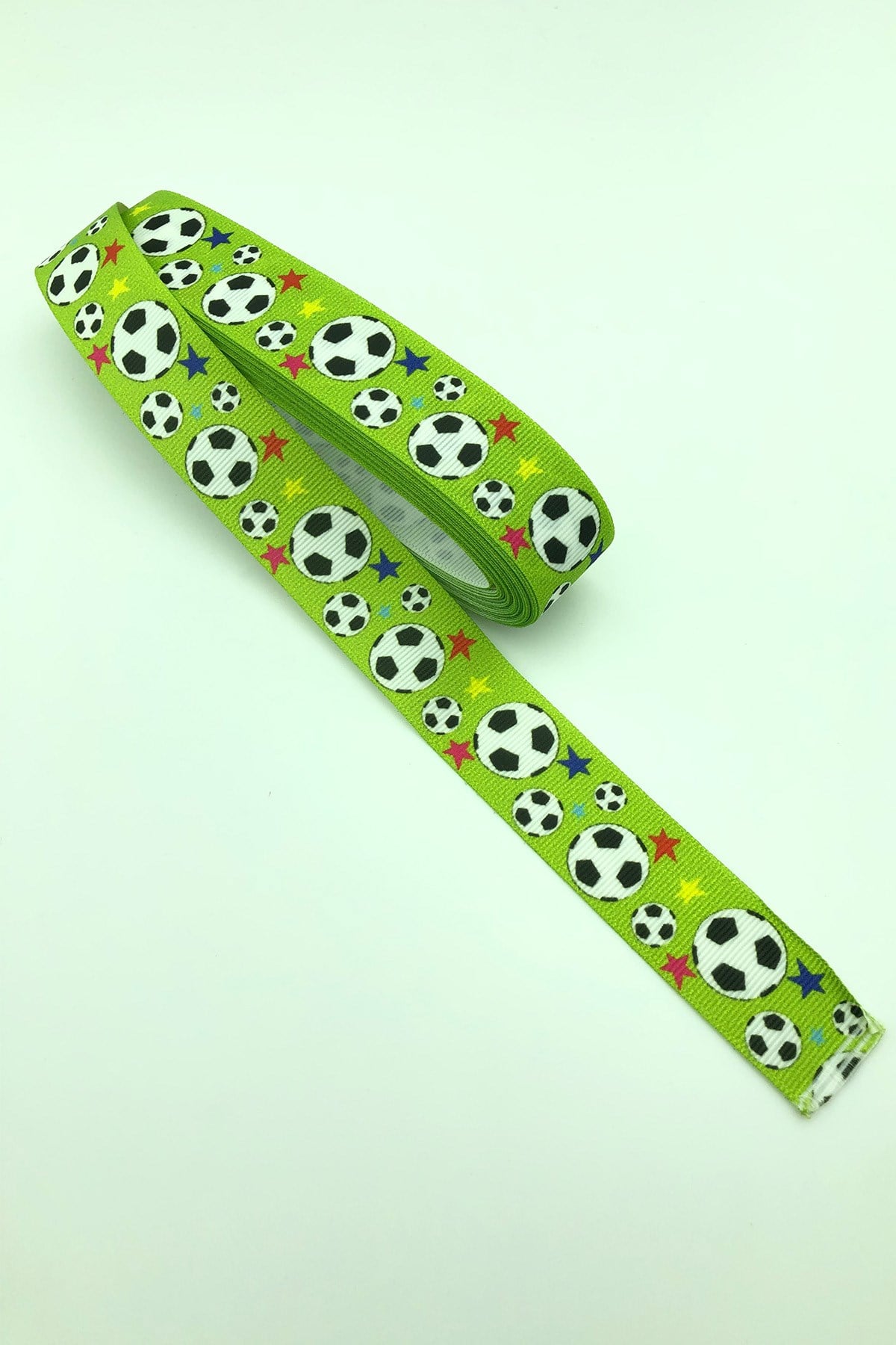 Soccer Ball Printed Grosgrain Ribbon