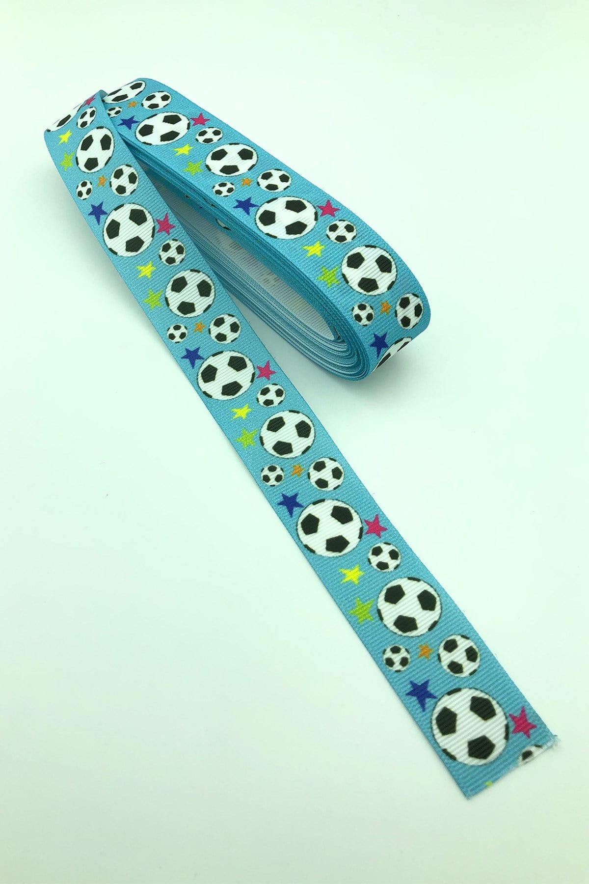 Soccer Ball Printed Grosgrain Ribbon