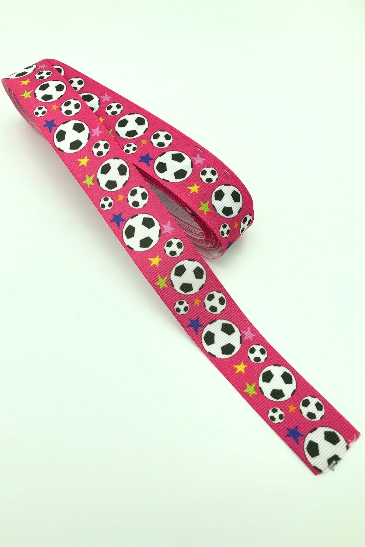 Soccer Ball Printed Grosgrain Ribbon