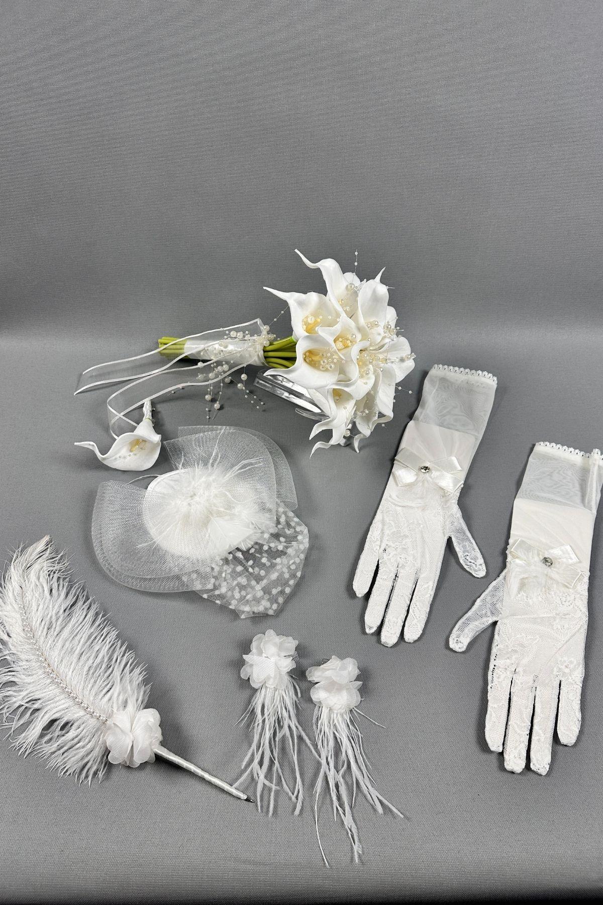 Bridal Bouquet and Wedding Accessory Set