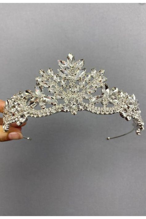 Gelin Nikah Eldiveni Ve Kına Düğün Tacı Kristal Taşlı Gelin Tacı