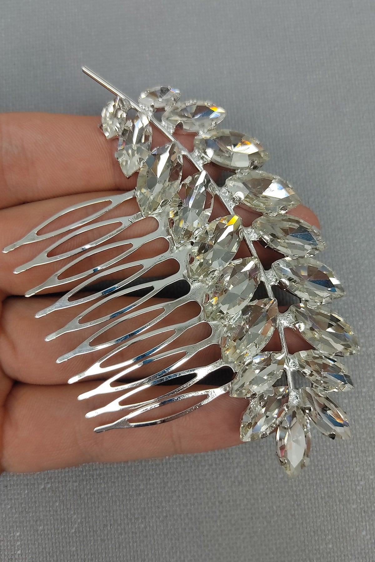 Bridal Hair Clip 2 Pieces With Crystal Stone Comb