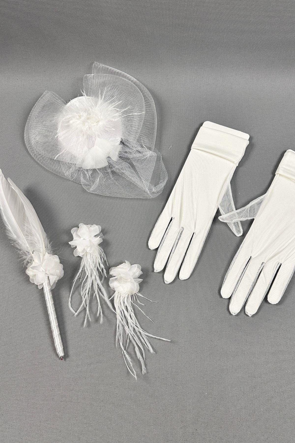 Gelin Şapkası Ve Gelin Nikah Aksesuar Seti