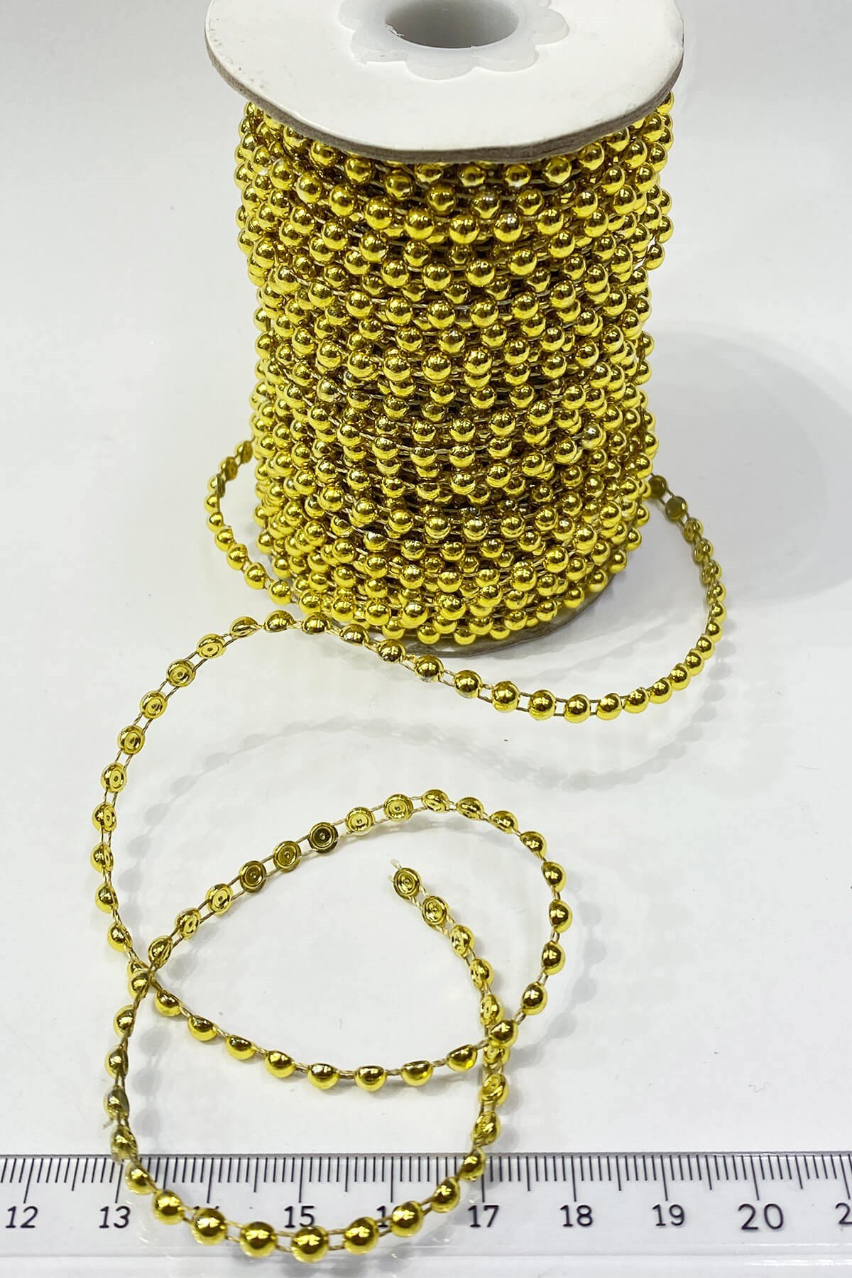 Gold Plastik Şerit Yarım İnci 4 mm 10 mt