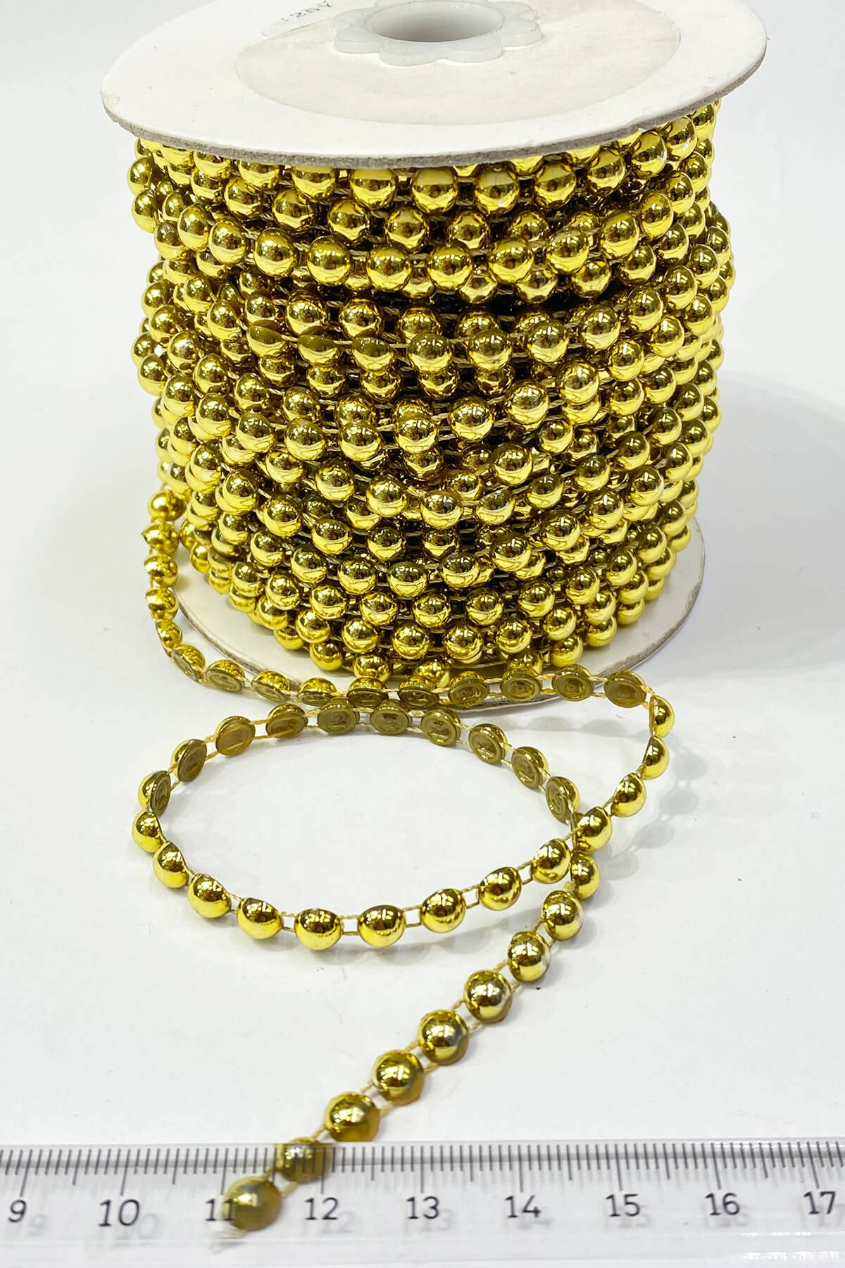 Gold Plastik Şerit Yarım İnci 6 mm 10 mt