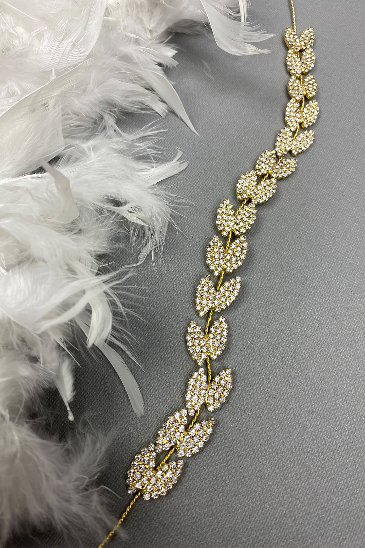 Gold Color Bella Leaf Pattern Hair Accessory
