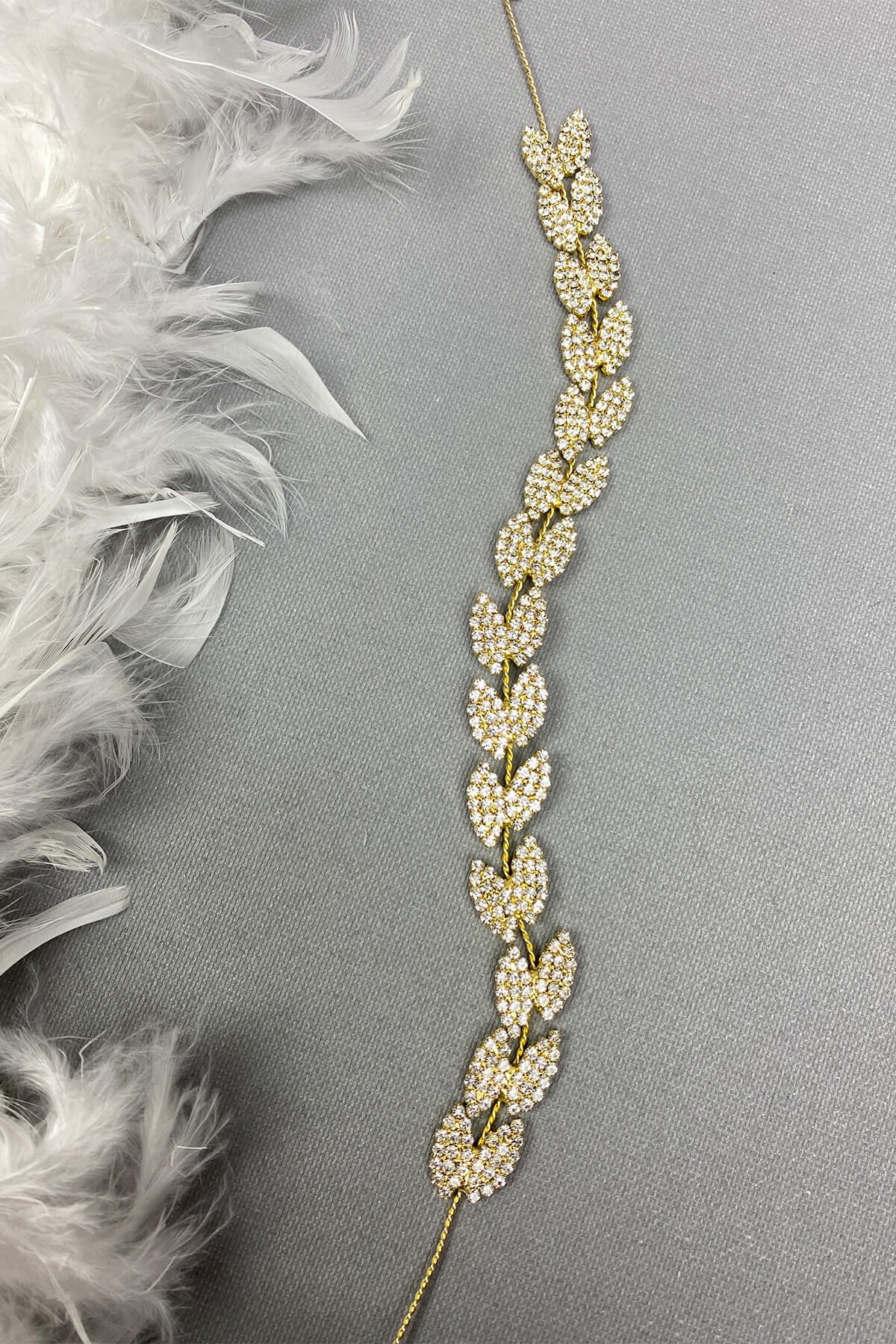 Gold Color Bella Leaf Pattern Hair Accessory