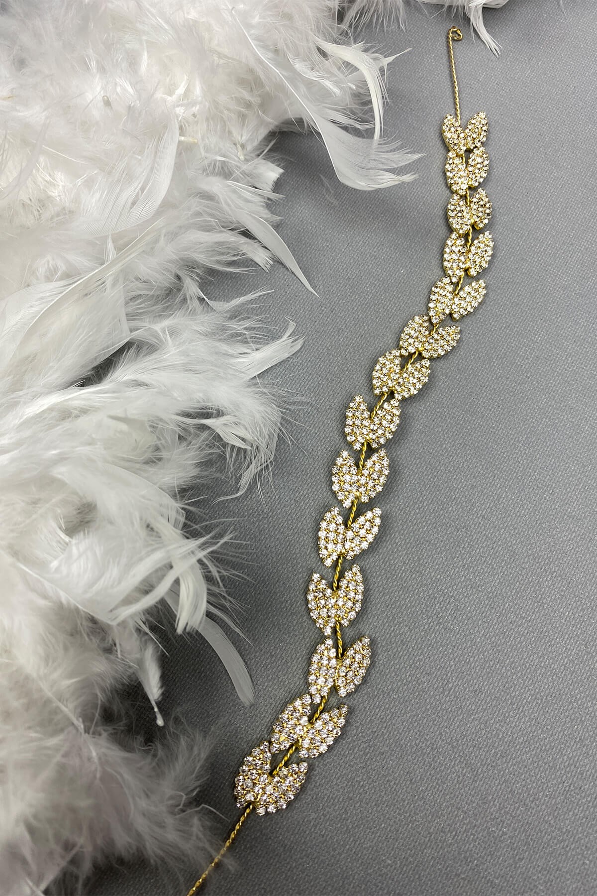 Gold Color Bella Leaf Pattern Hair Accessory