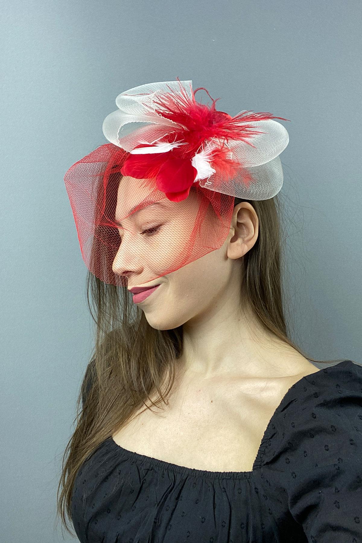 Wholesale Greek Tulle Voilet Wedding and Party Hat Hair Accessory