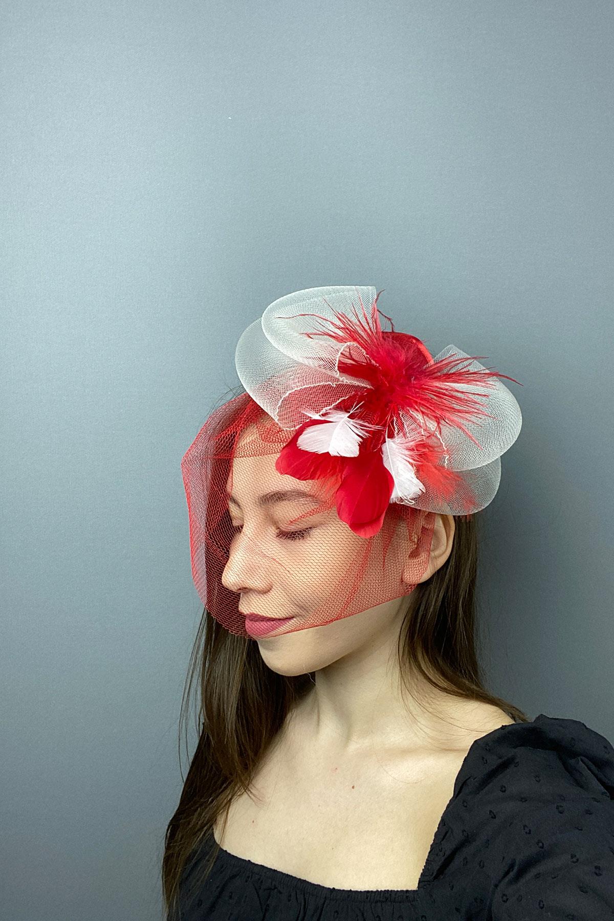 Greek Tulle Voile Wedding And Party Hat Hair Accessory