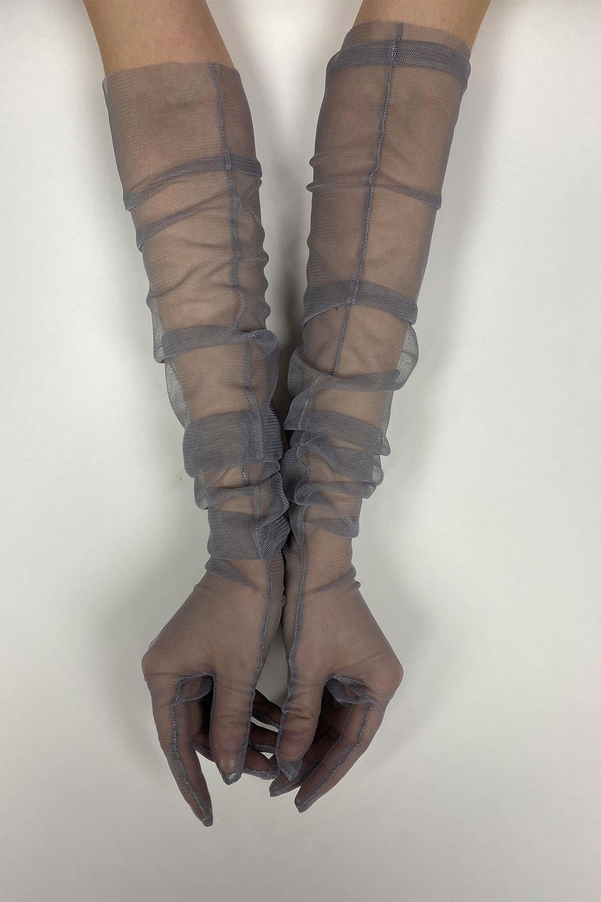 Wholesale Gray 10 Pieces Bridal Gloves Tulle Gloves Wedding/Wedding/Party Gloves