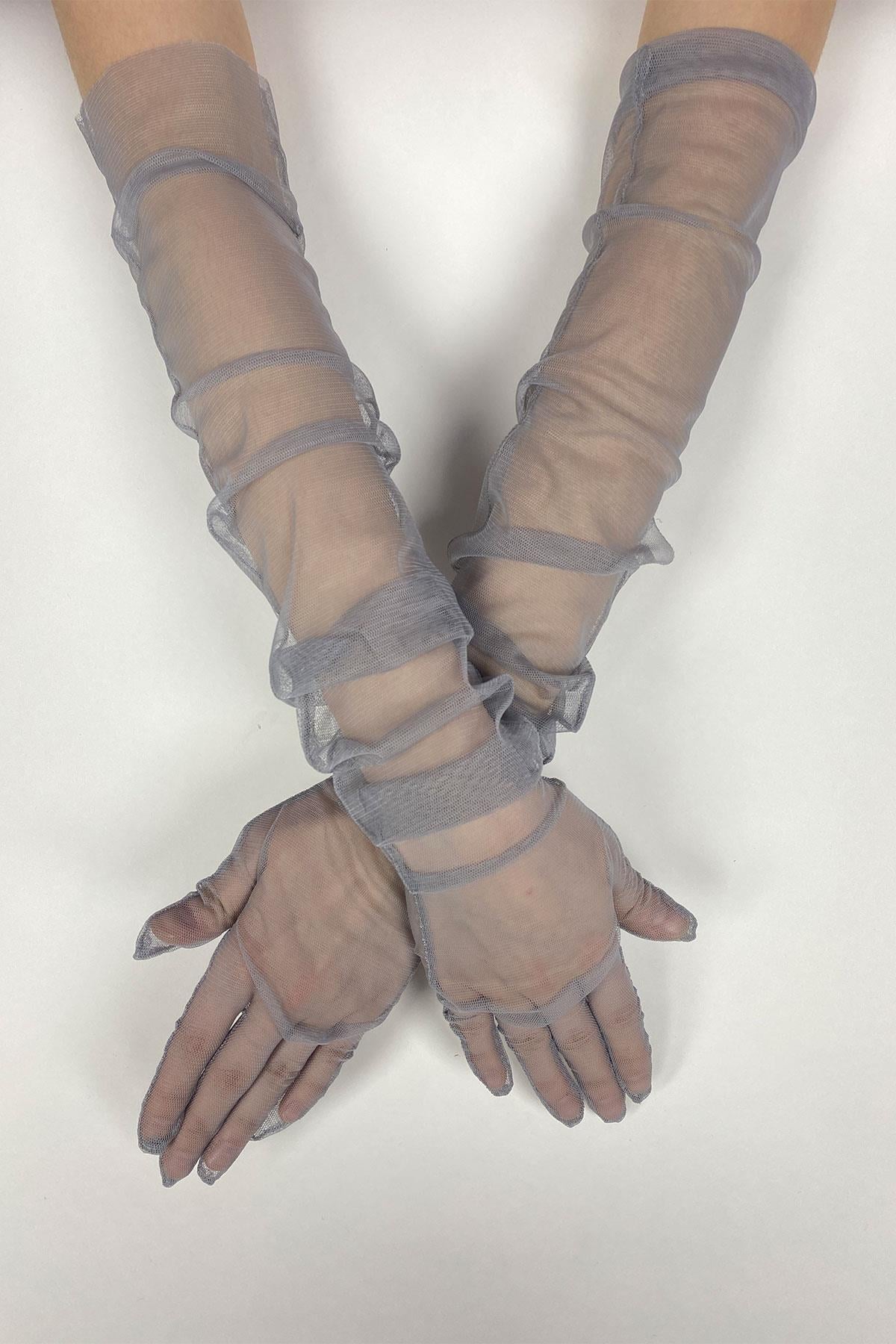 Wholesale Gray 10 Pieces Bridal Gloves Tulle Gloves Wedding/Wedding/Party Gloves