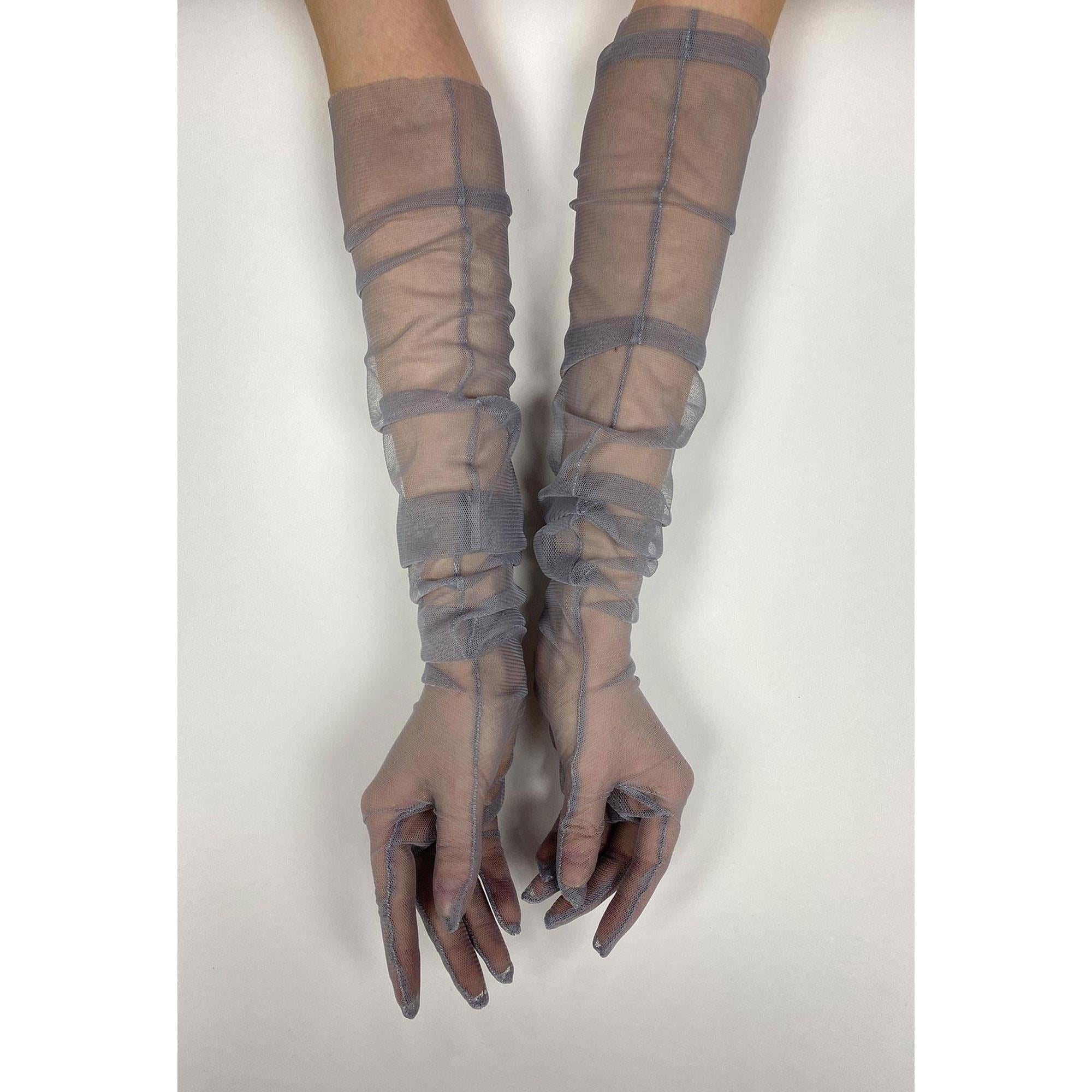 Wholesale Gray 10 Pieces Bridal Gloves Tulle Gloves Wedding/Wedding/Party Gloves