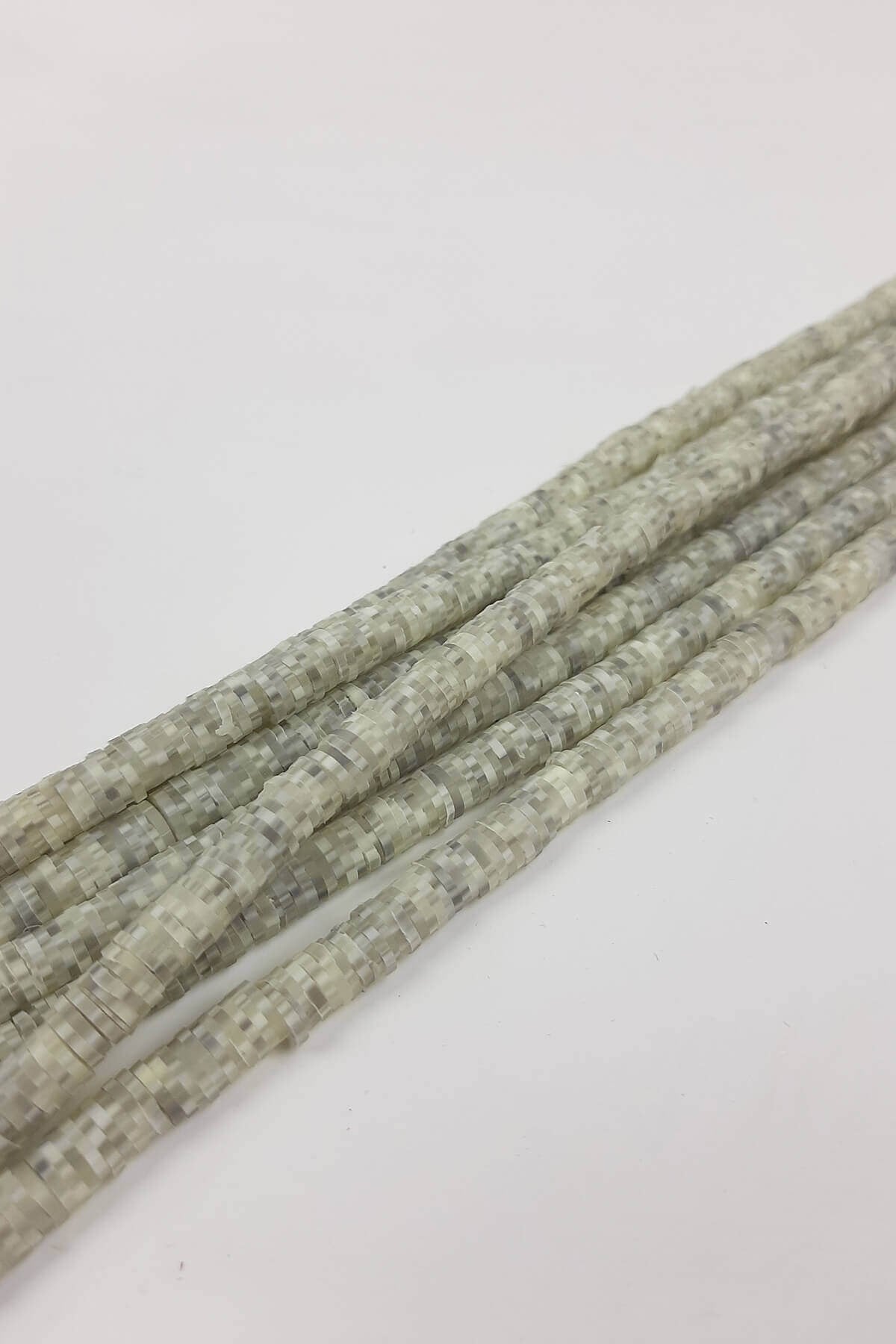 Gri Beyaz 6 mm Fimo Boncuk