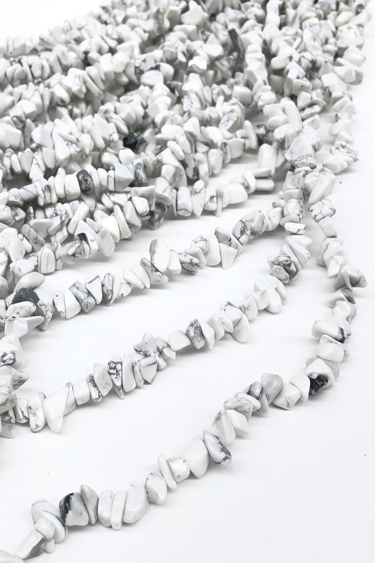 Gray White Pebble Beads
