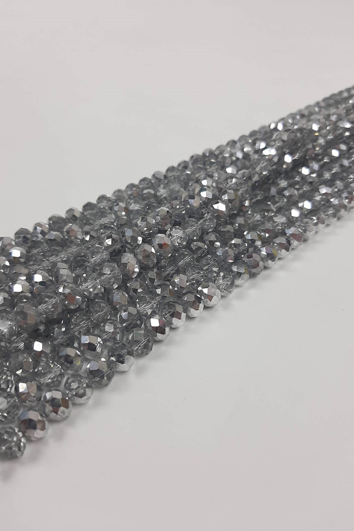 Gri Kristal Boncuk 8 mm