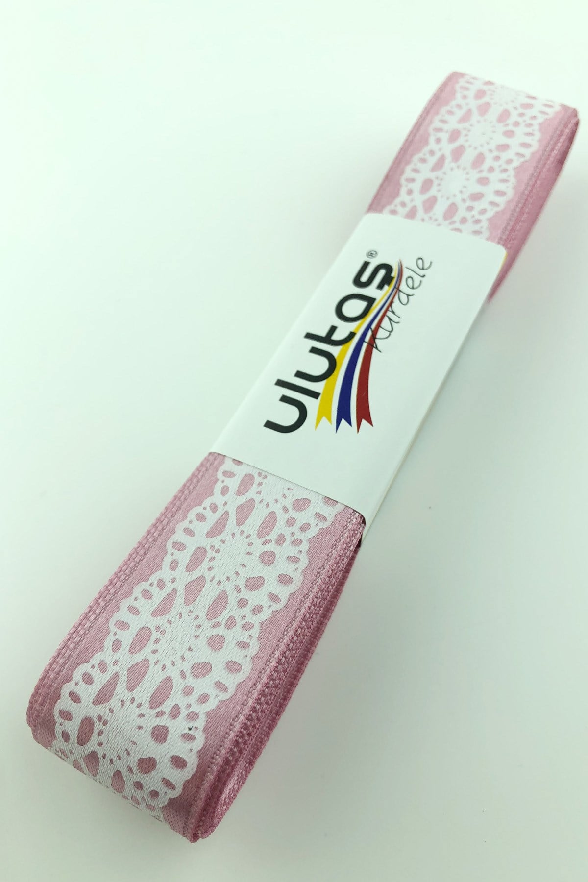 Dried Rose Patterned Satin Ribbon 2.5 cm