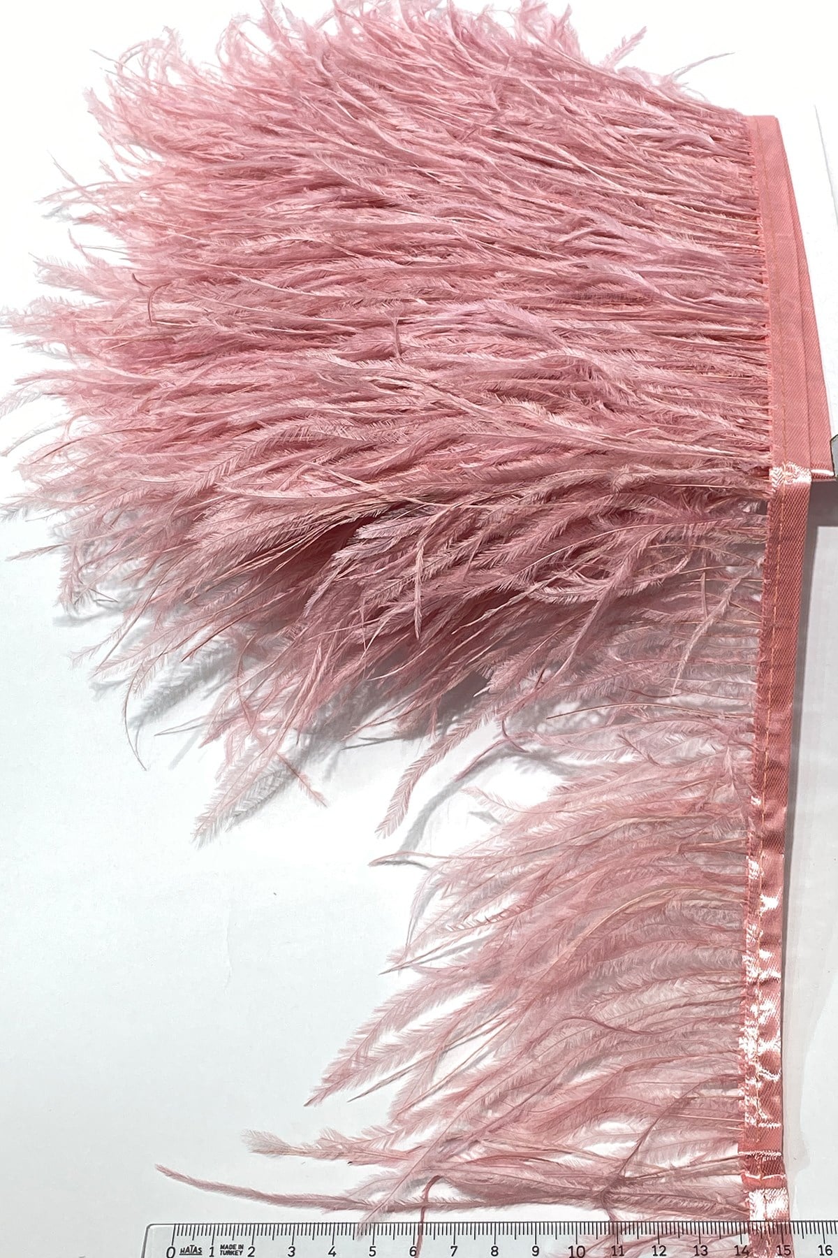 Dried Rose Ostrich Feather 1 mt