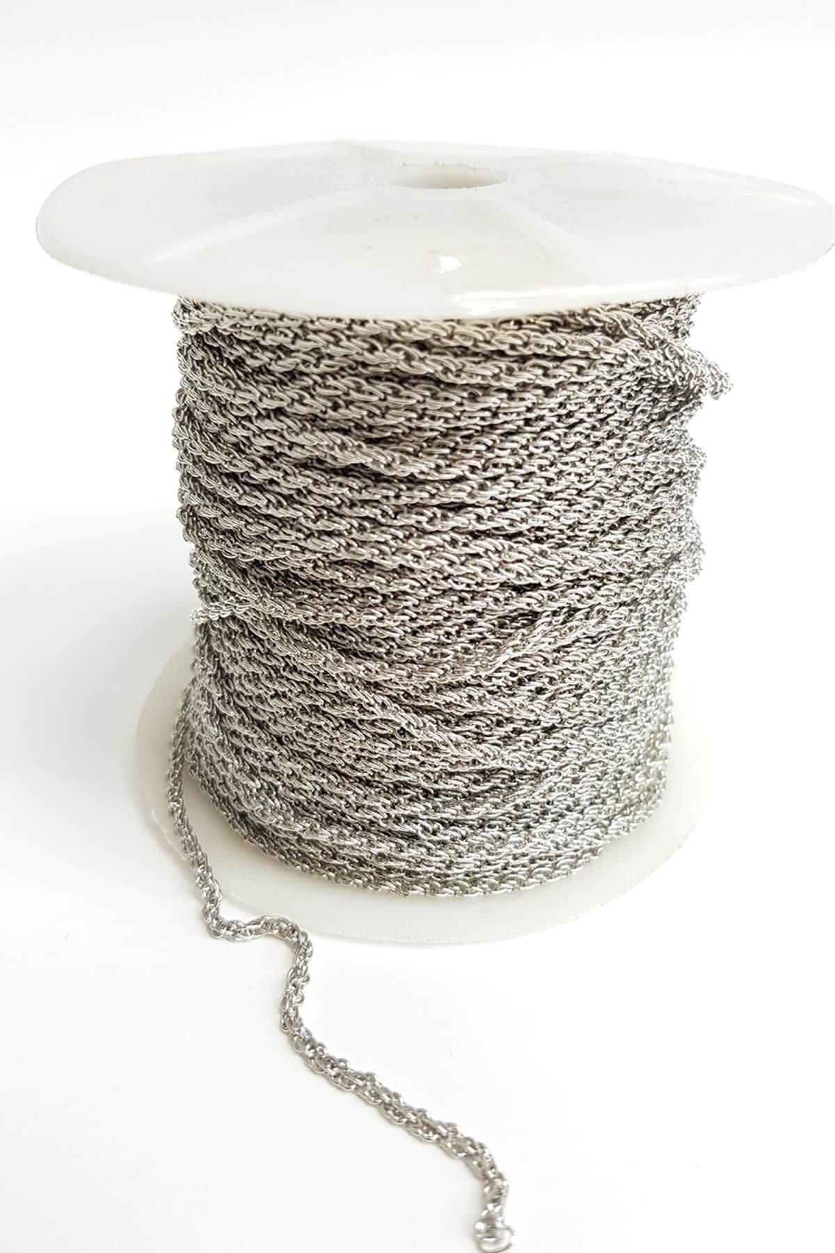 Gümüş Burgulu Tesbih Zinciri (1 mt )