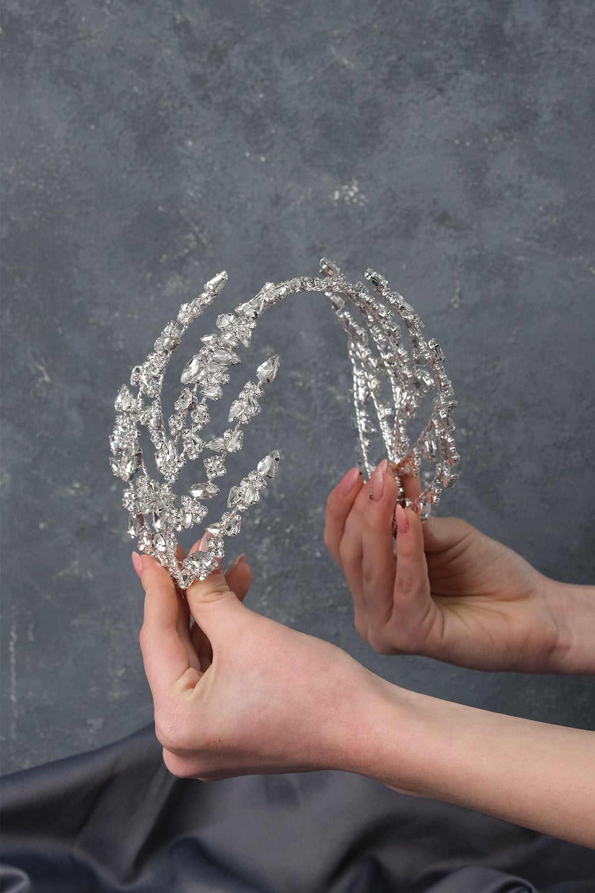 Silver Double Sided Helen Bridal Henna Tiara