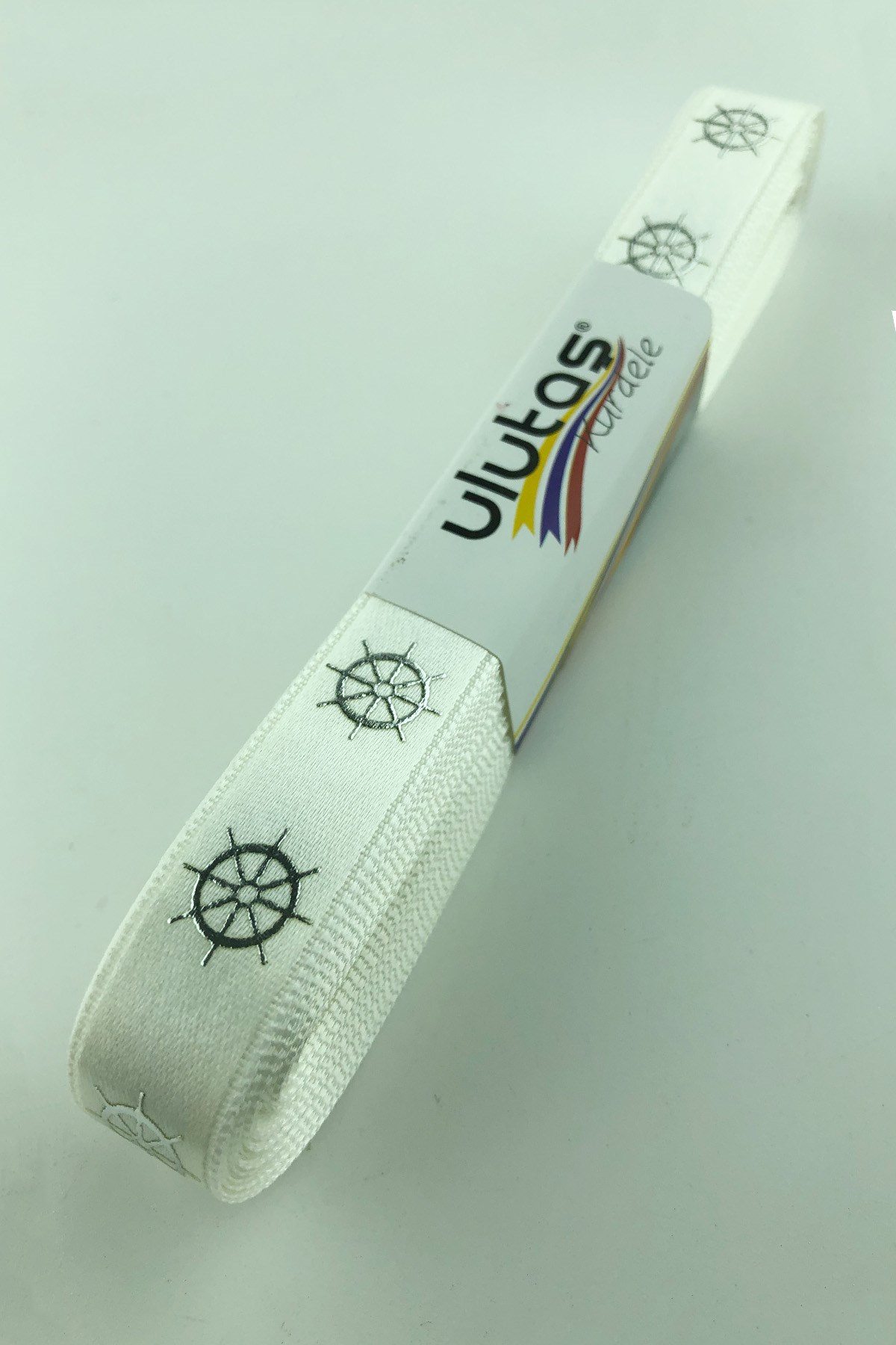 Gümüş Dümen Varak Baskılı Saten Kurdele 1,5 cm