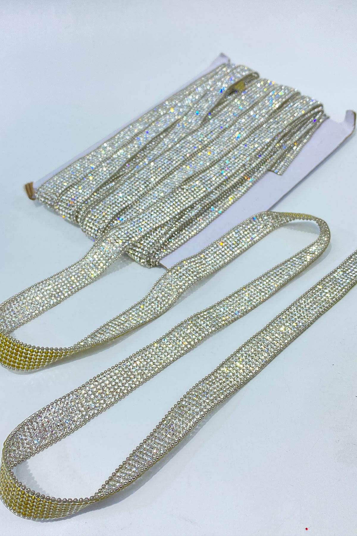 Silver Wide Chain Iron-On Ribbon Applique