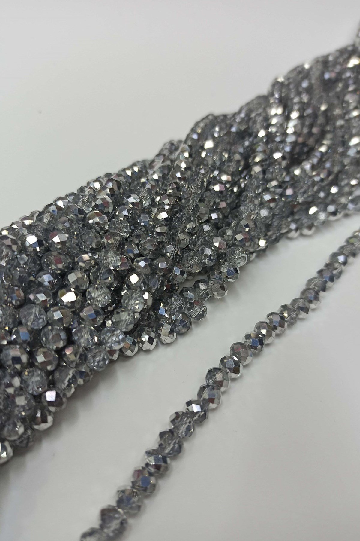 Silver Gray Crystal Beads 6 mm
