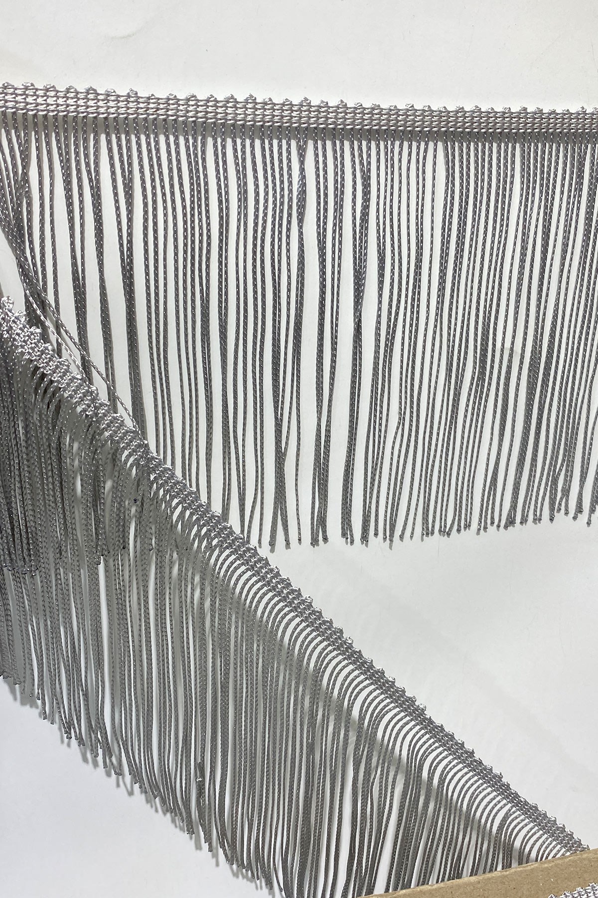 Silver Imported Ribbon Tassel Fringe 15 cm 1mt