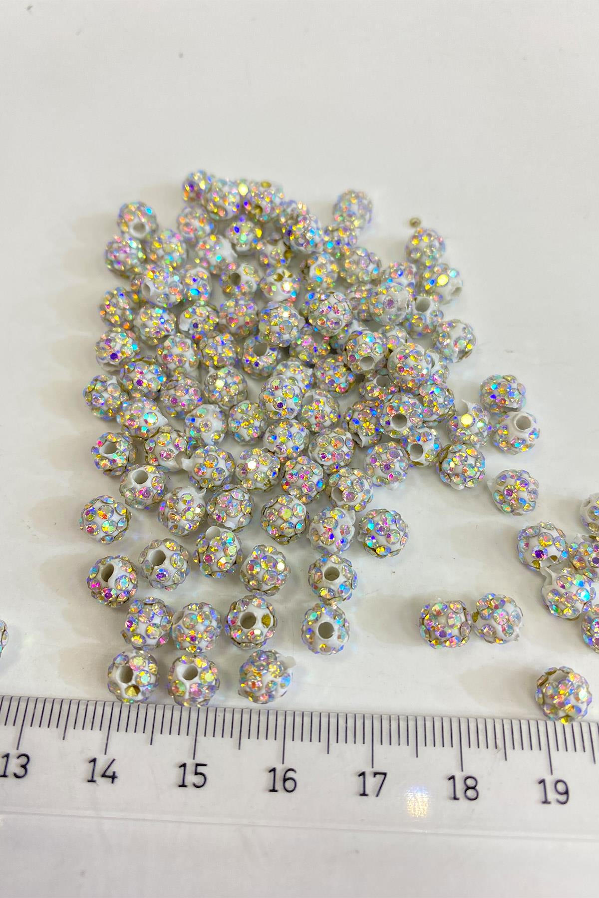 Shiny Stone Beads with Silver Janjan 6 mm