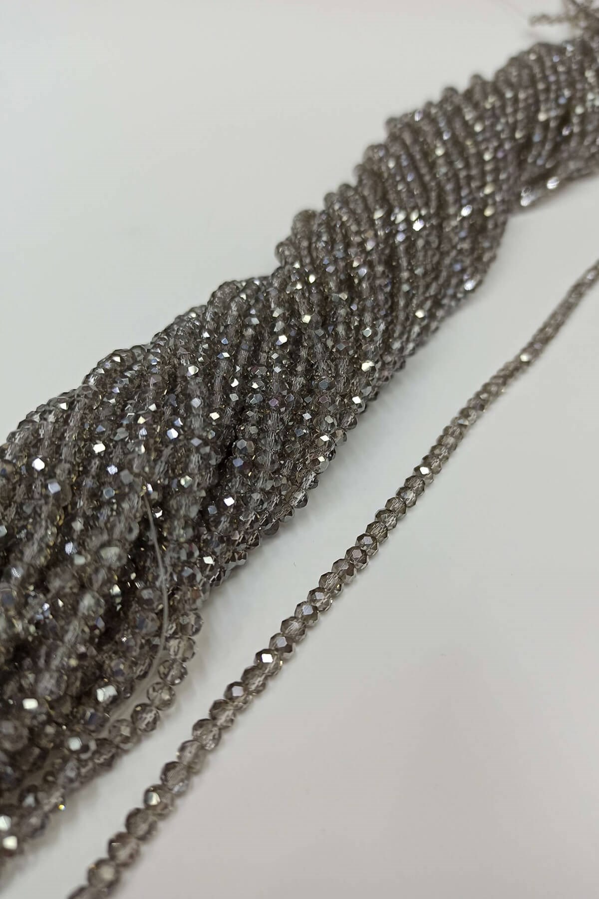 Silver Crystal Beads 4 mm