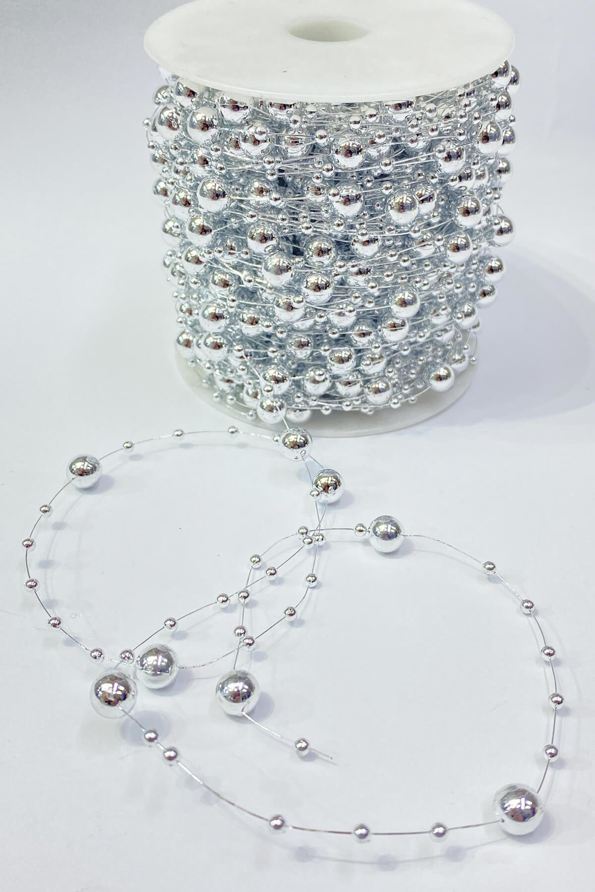 Gümüş Misinalı Şerit İnci 10 mt