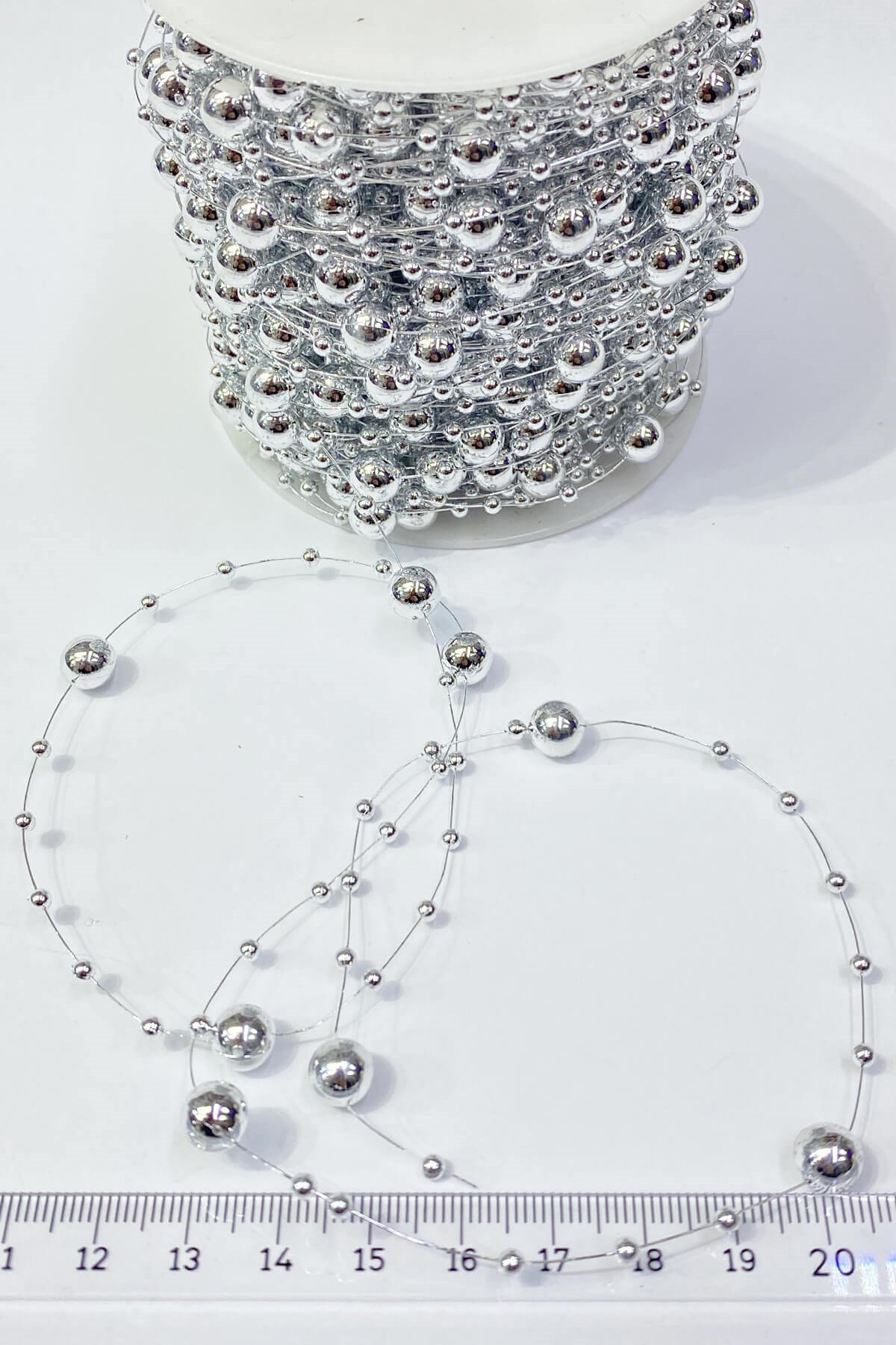 Gümüş Misinalı Şerit İnci 10 mt