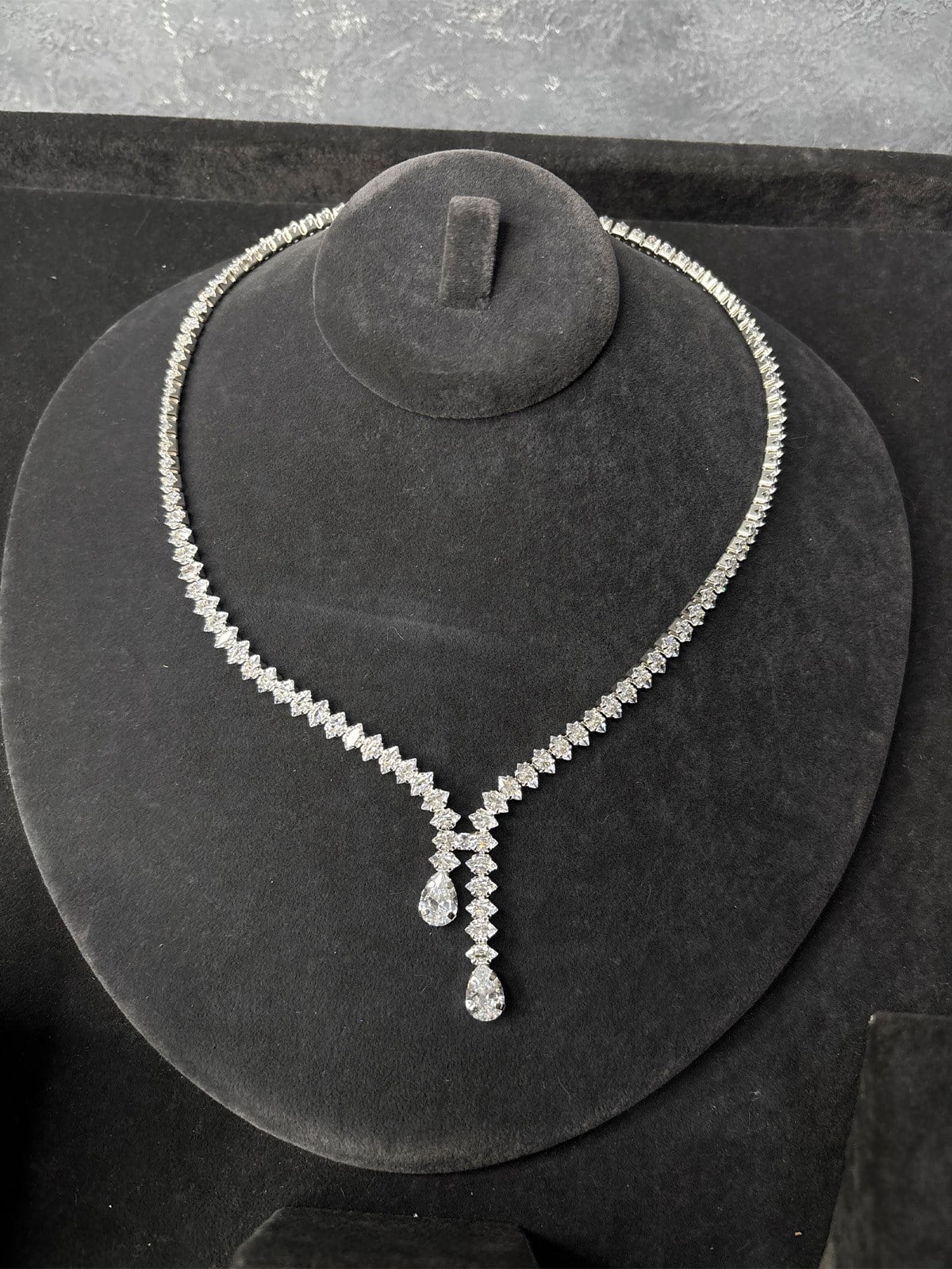 Gümüş Rengi Kristal Zirkon Kolye Küpe Bileklik 3lü Set / Takı Seti Şık Zarif Davet Takı