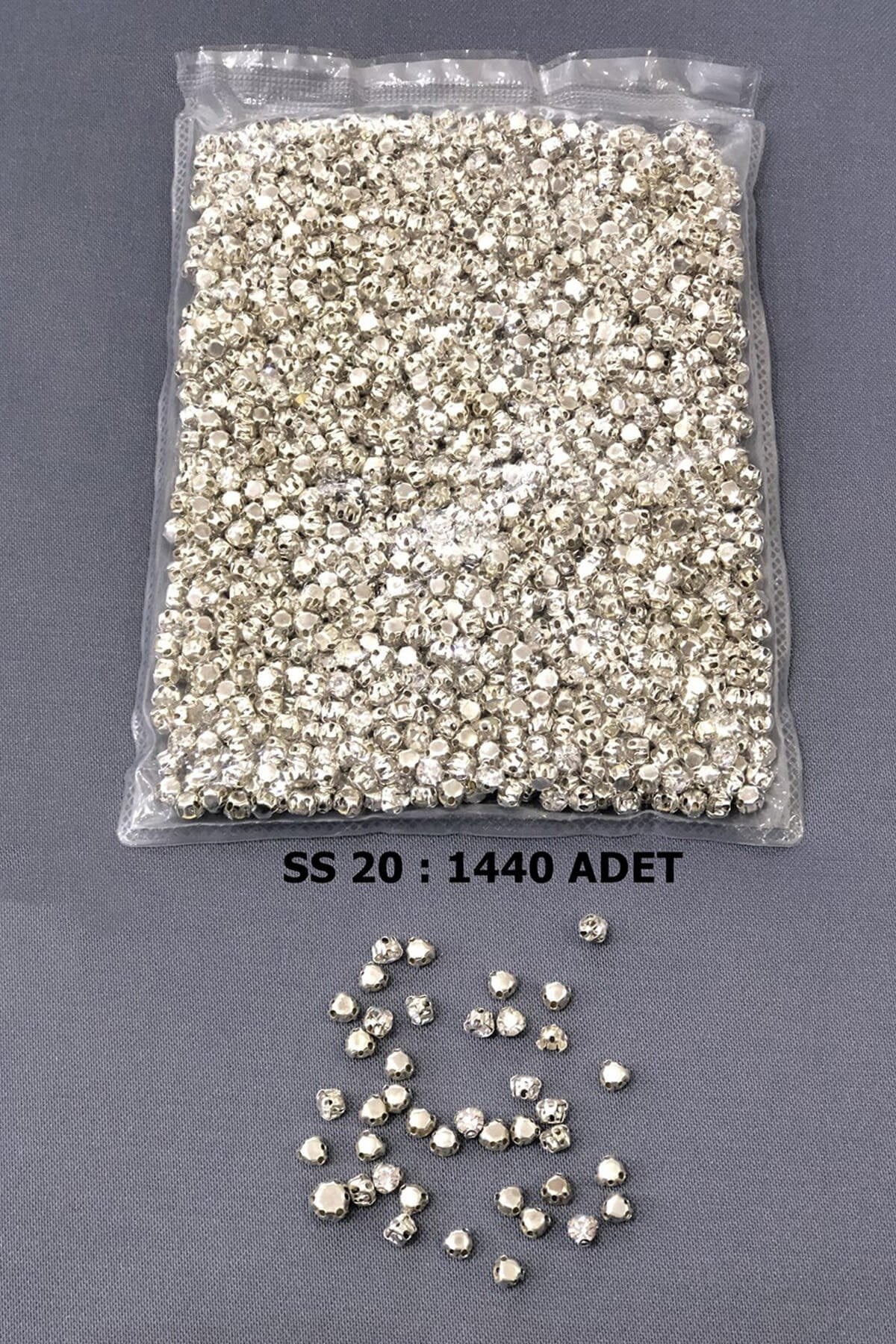 Silver Color Metal Cased Sewing Beyoğlu Stone (1 Pack) ss 20 1440 Pieces