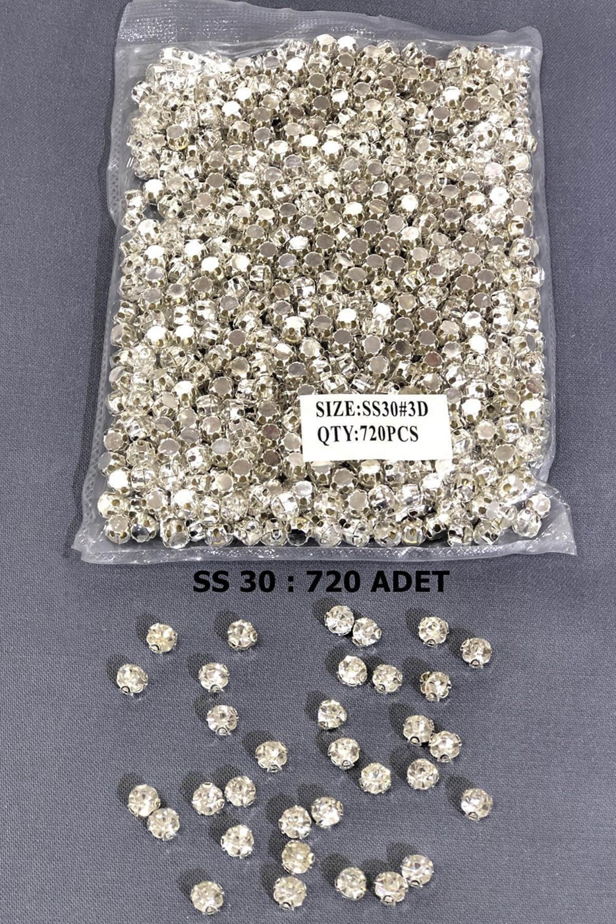 Gümüş Rengi Metal Kasalı Dikme Beyoğlu Taşı (1 Paket) ss 30 720 Adet