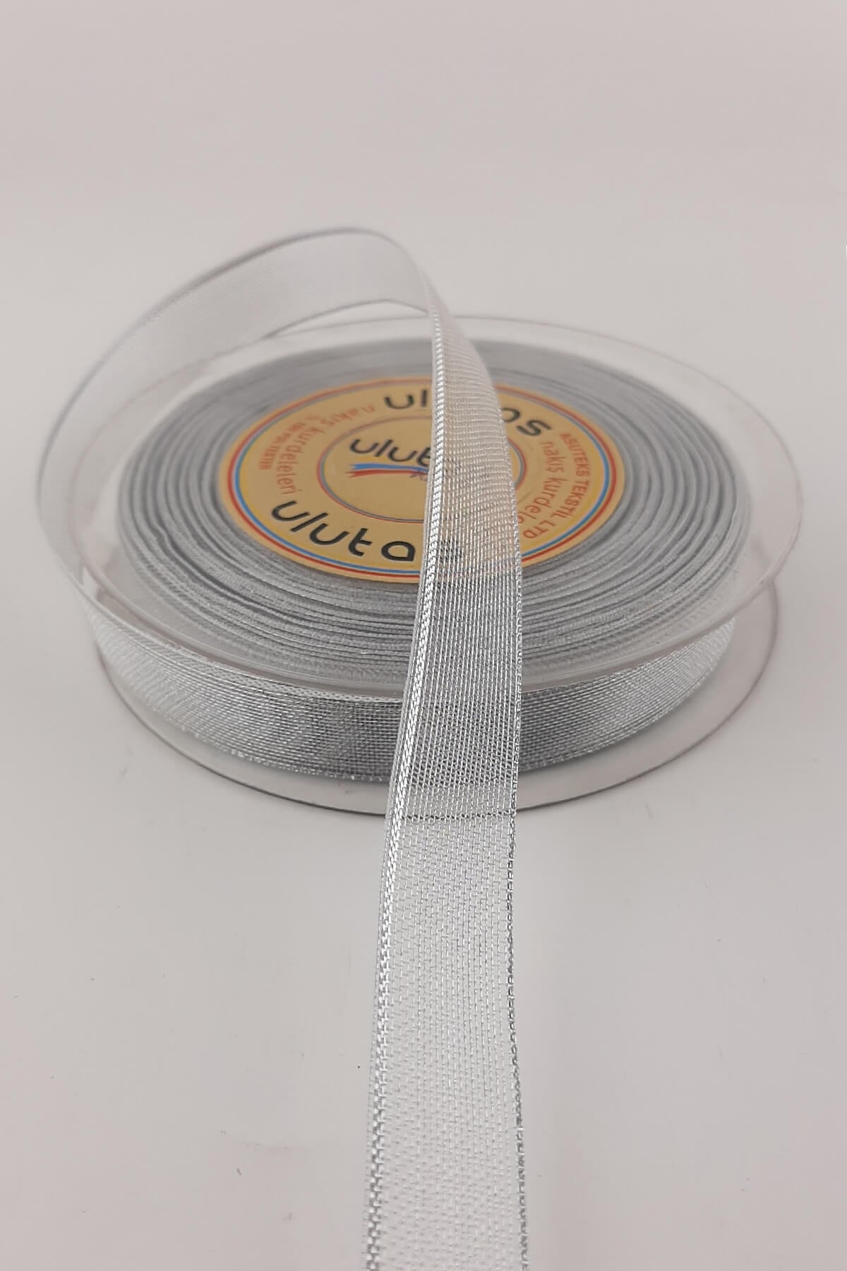Gümüş Rengi Sim Şifon Kurdele 1.5 Cm 25 mt