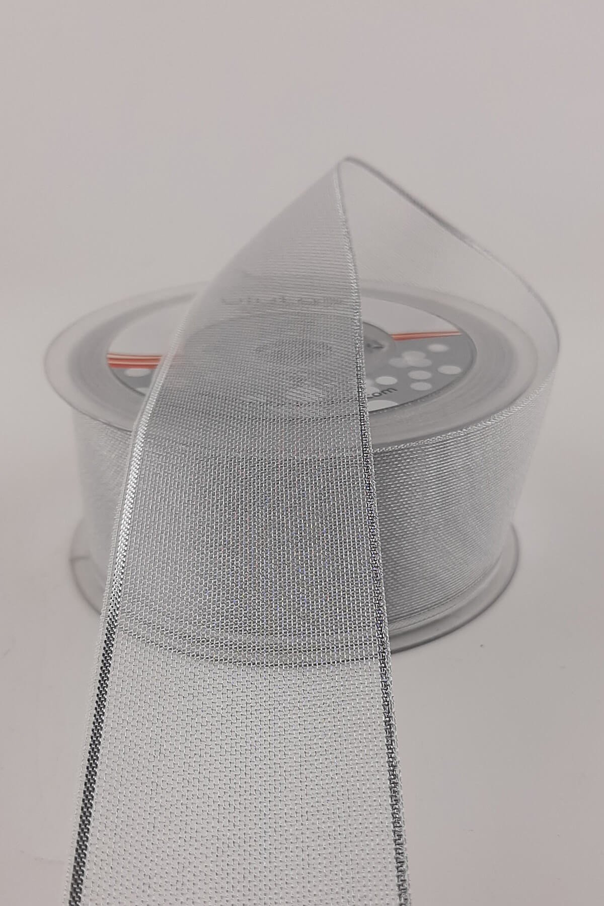 Gümüş Rengi Sim Şifon Kurdele 25 mt