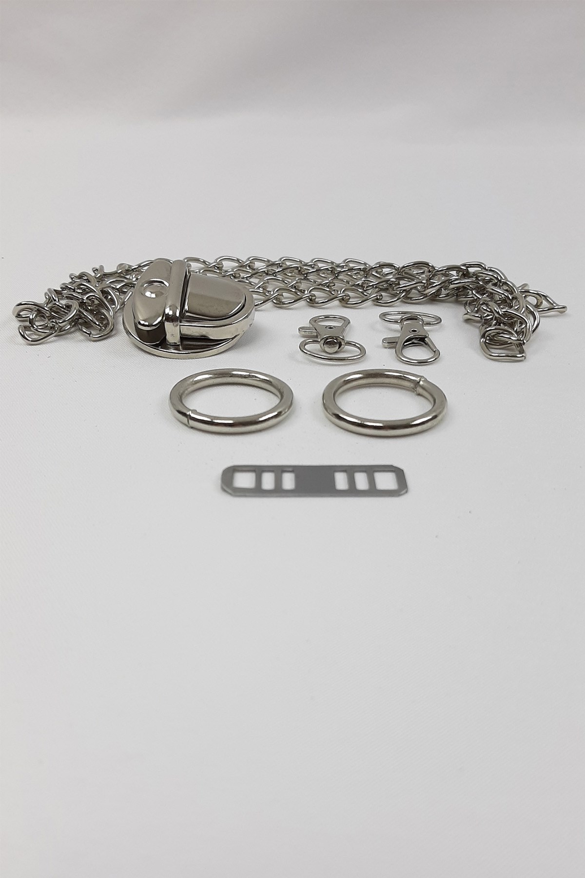 Silver Color Bag Chain and Clip Set